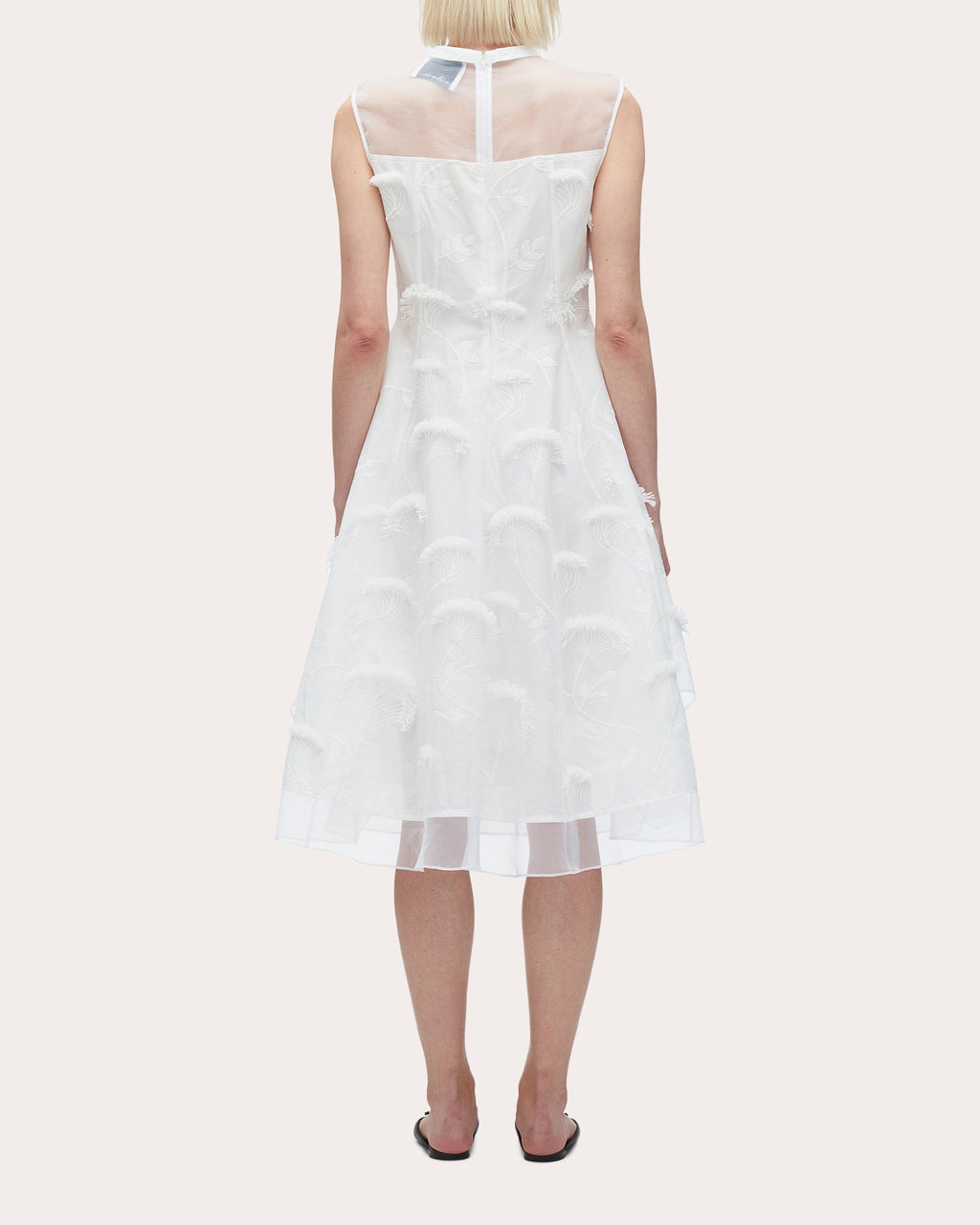 Floral Fil-Coupé Cotton Organza Midi Dress