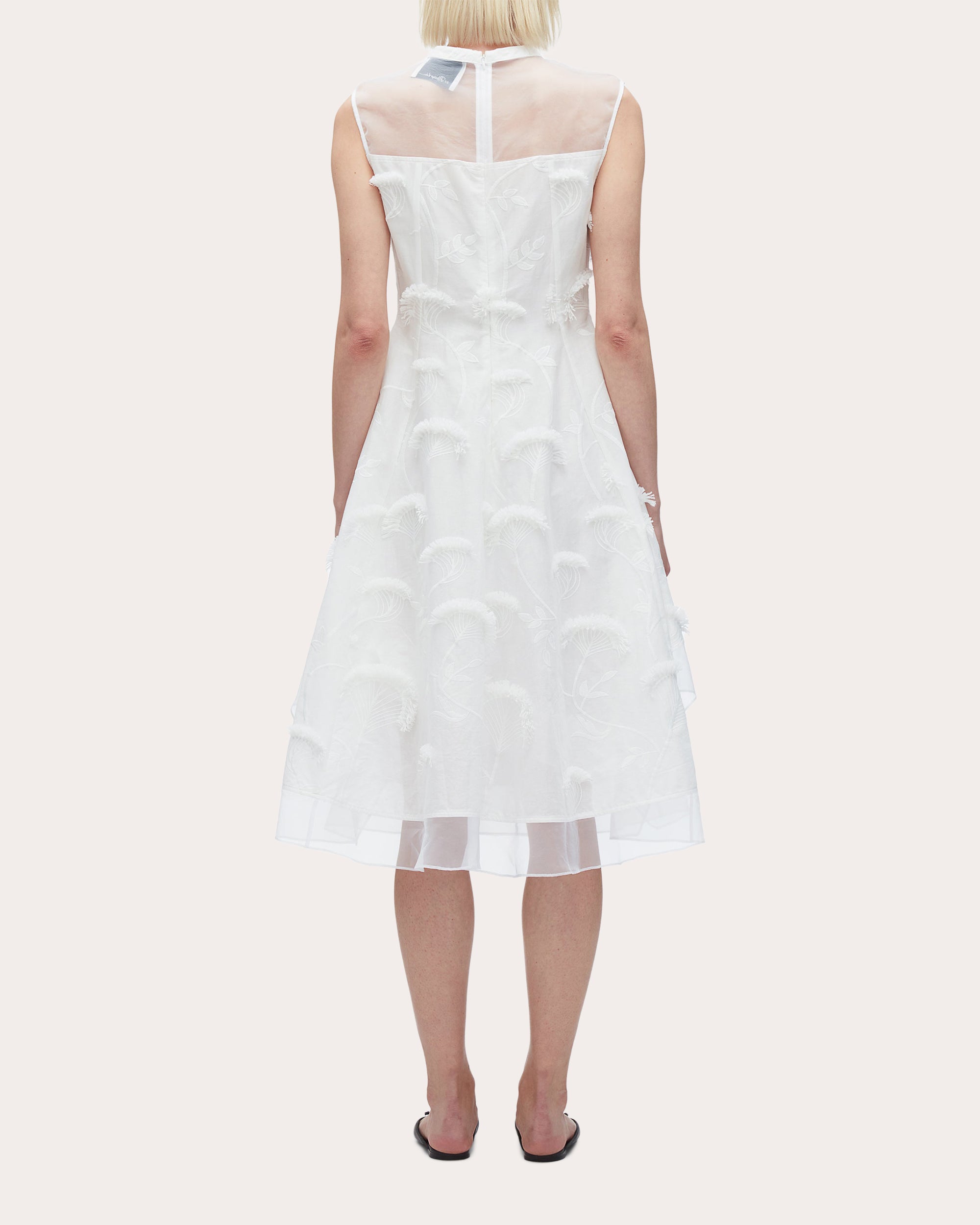 Floral Fil-Coupé Cotton Organza Midi Dress