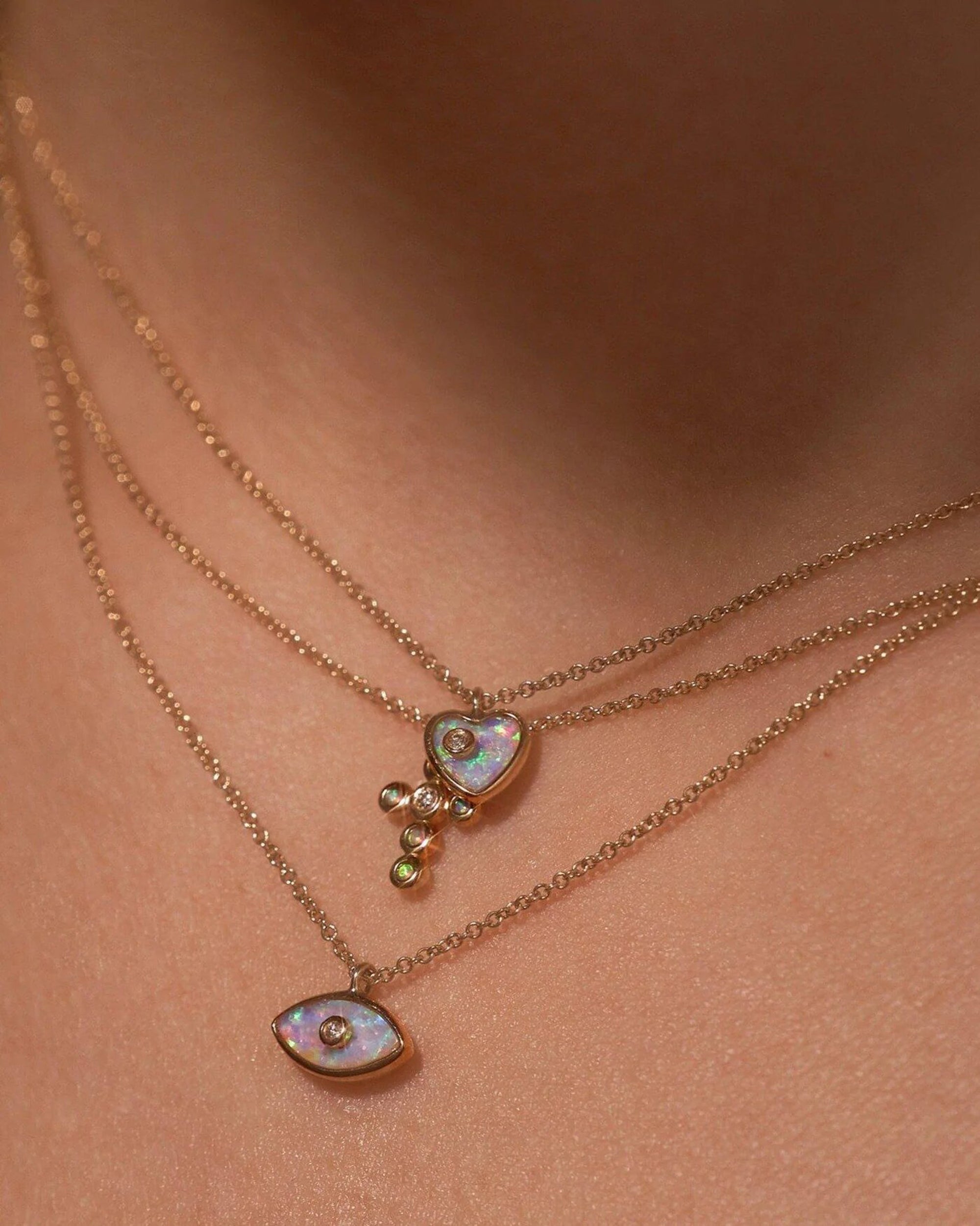 Inlay Heart Pendant Necklace