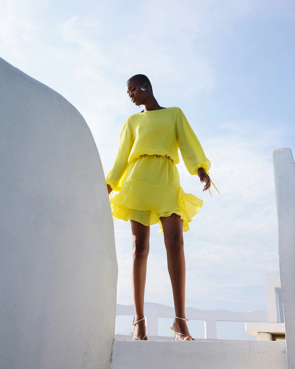 Mika Tiered Silk Mini Dress