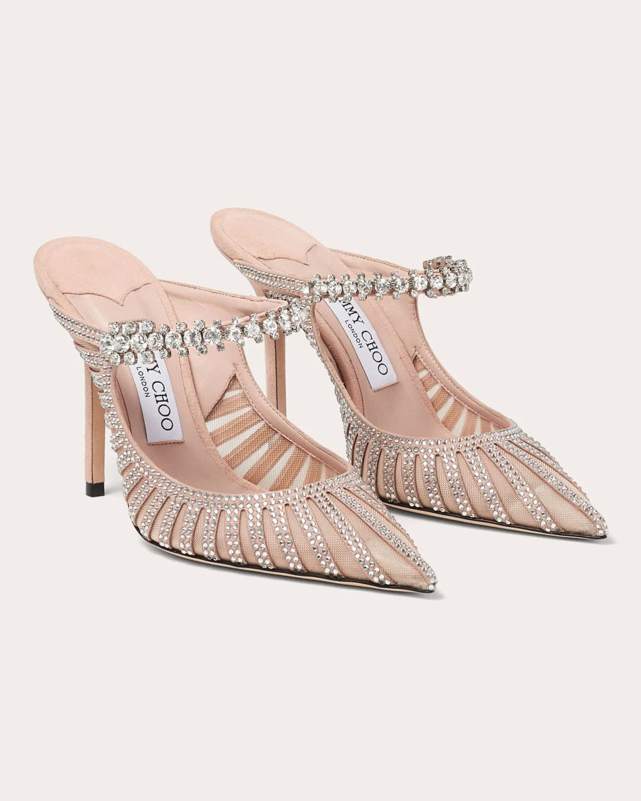 Bing 100 Crystal-Embellished Suede Mesh Mule