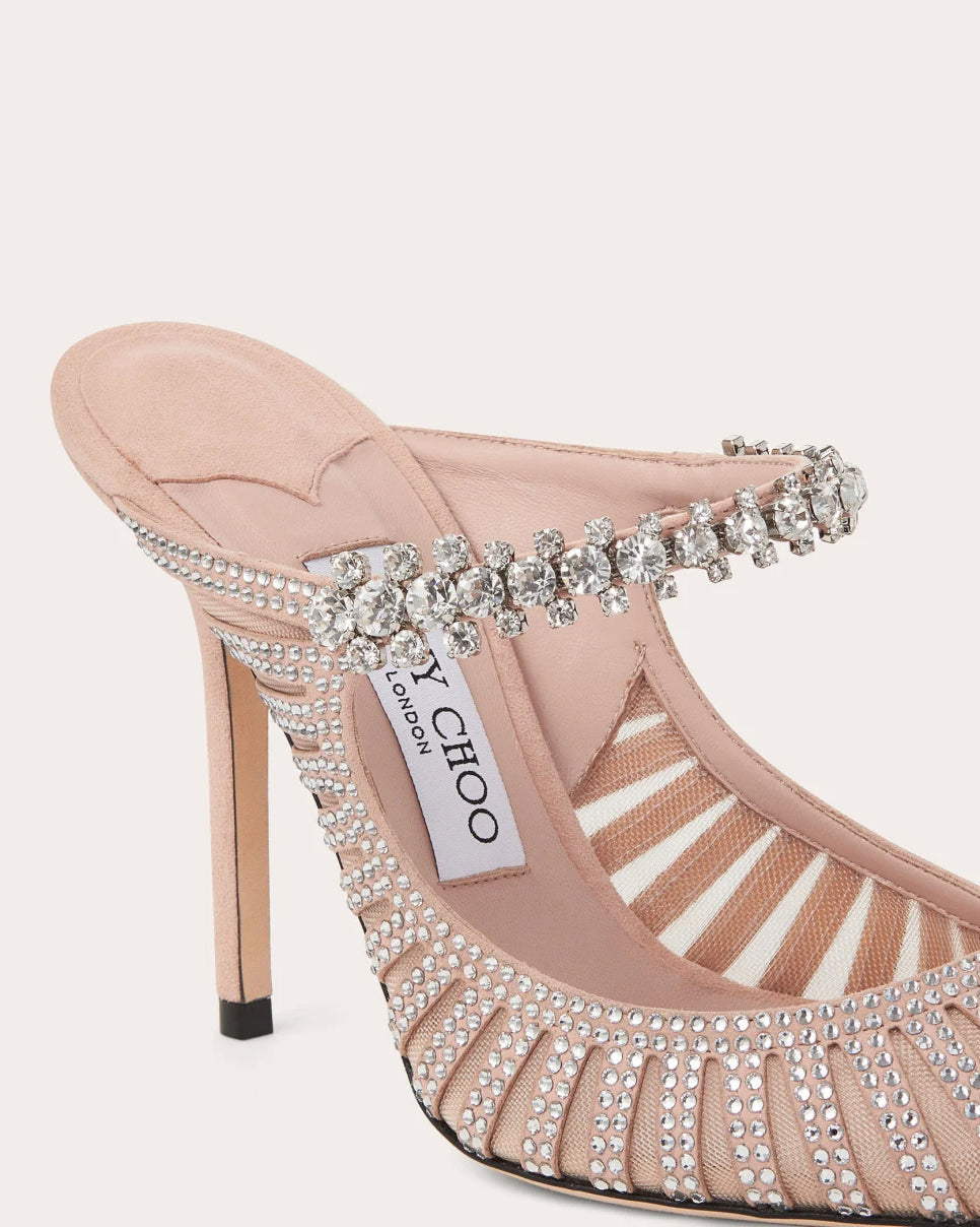 Bing 100 Crystal-Embellished Suede Mesh Mule