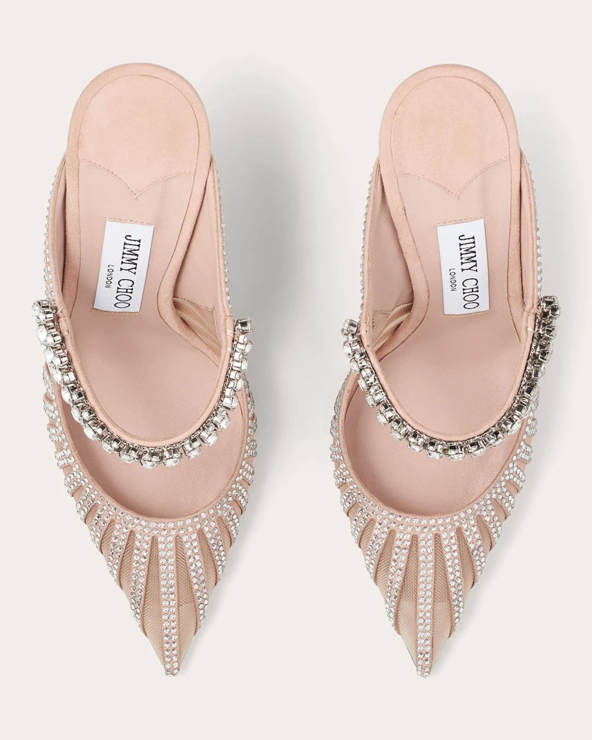 Bing 100 Crystal-Embellished Suede Mesh Mule