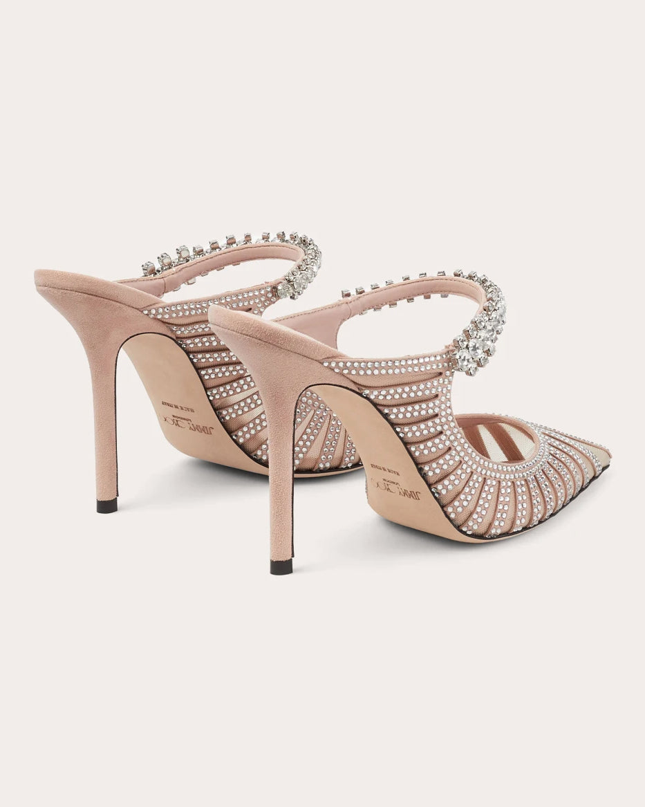 Bing 100 Crystal-Embellished Suede Mesh Mule