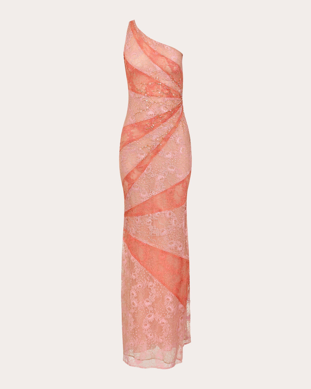 Ramos Asymmetric Lace Maxi Dress
