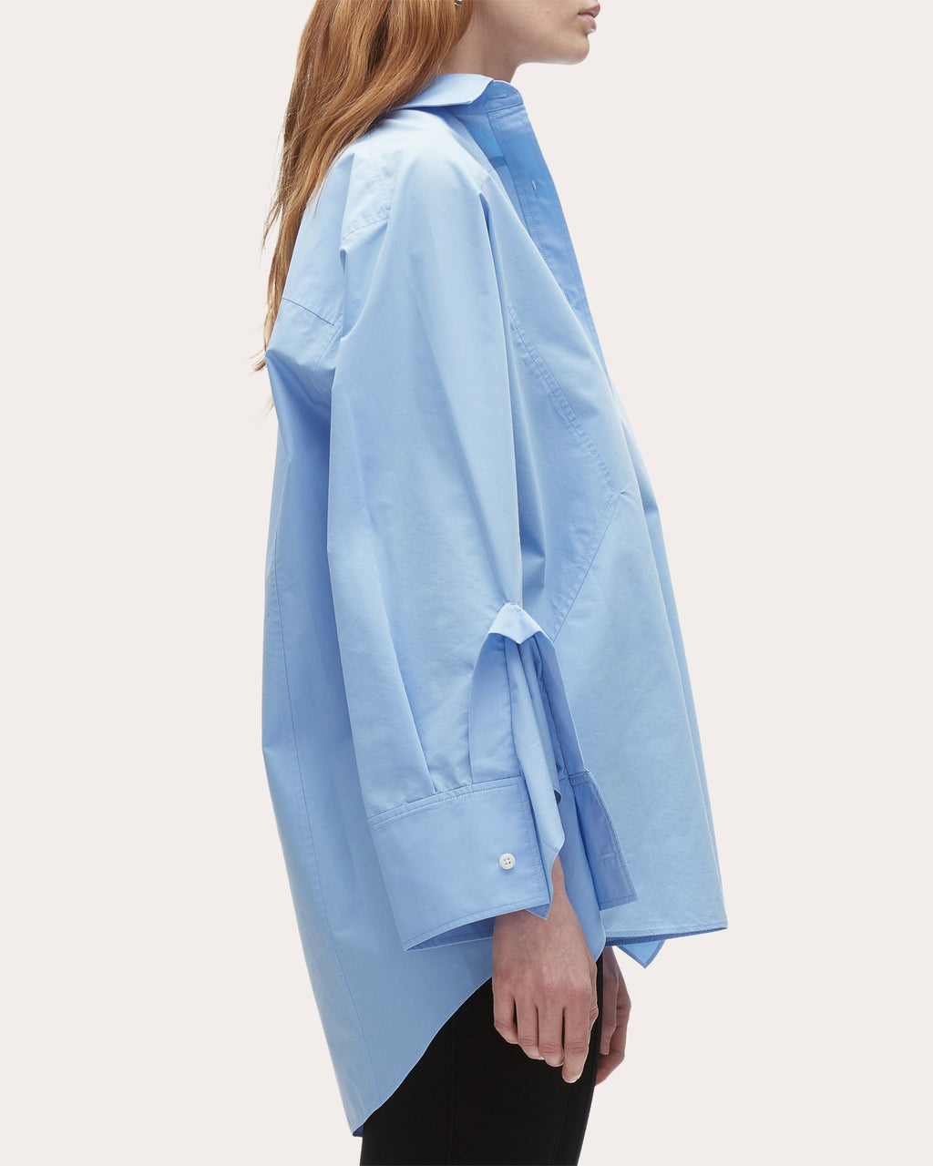 Oversized Ruffle-Trimmed Cotton Blend Shirt