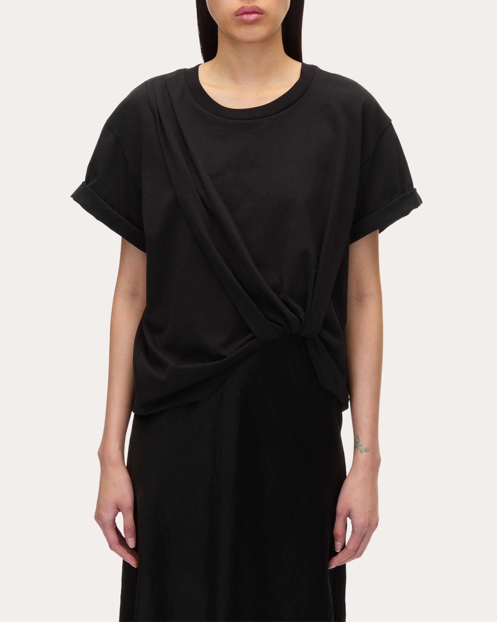 Layered Lace-Trimmed Cotton-Jersey and Satin Midi Dress