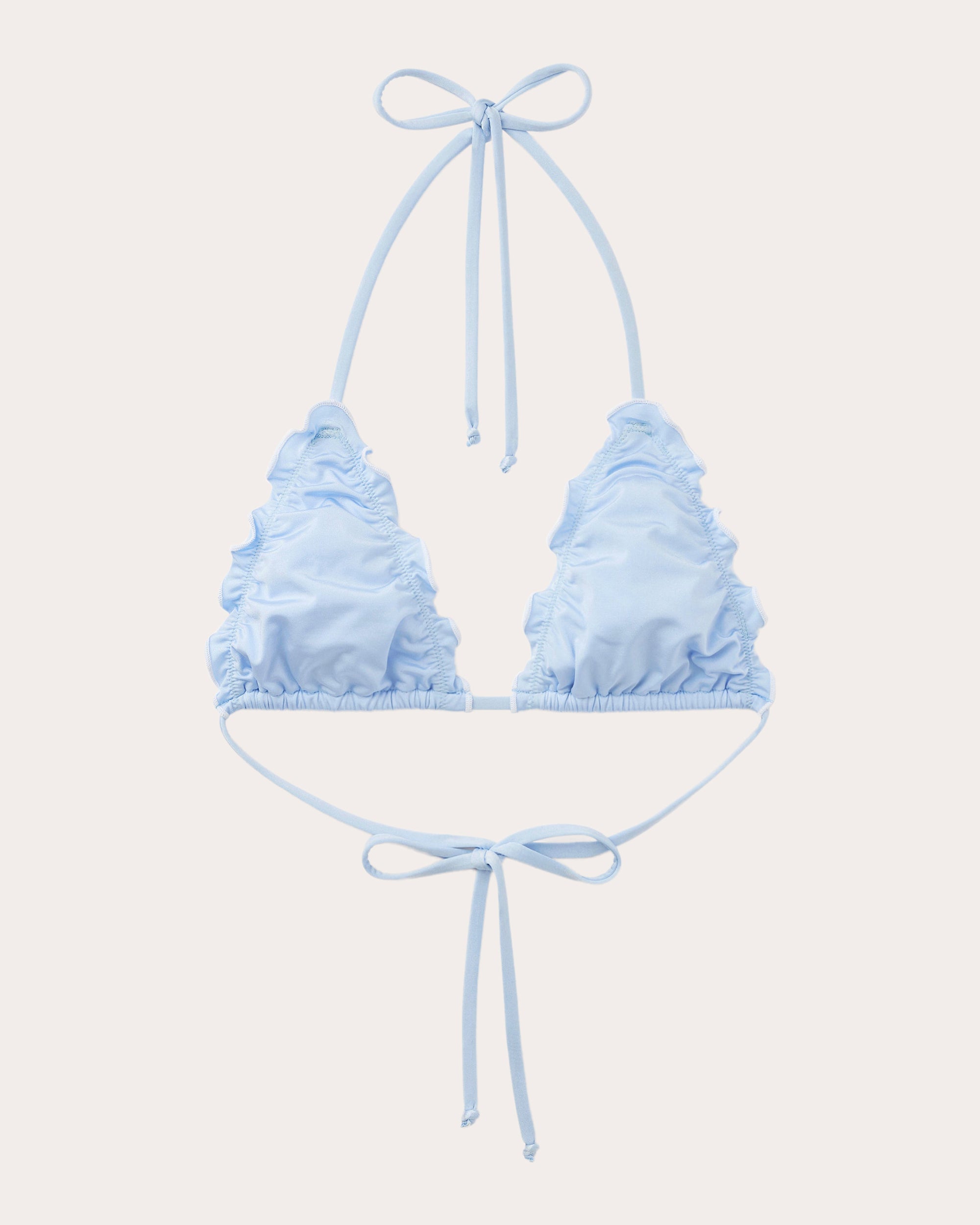Sea Frill-Trimmed Bikini Top