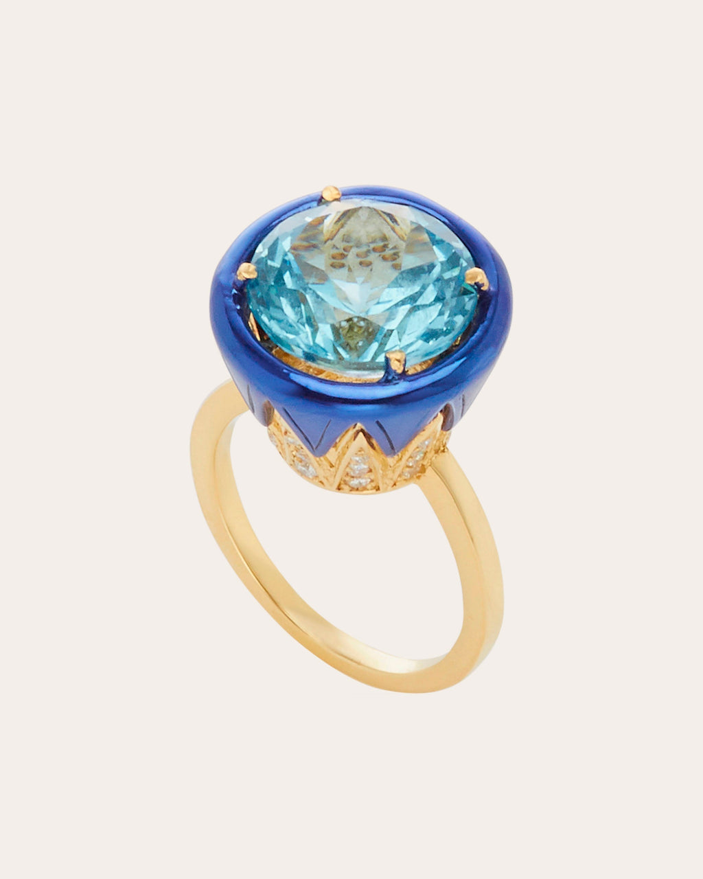 Blue Topaz & Diamond Colors Ring