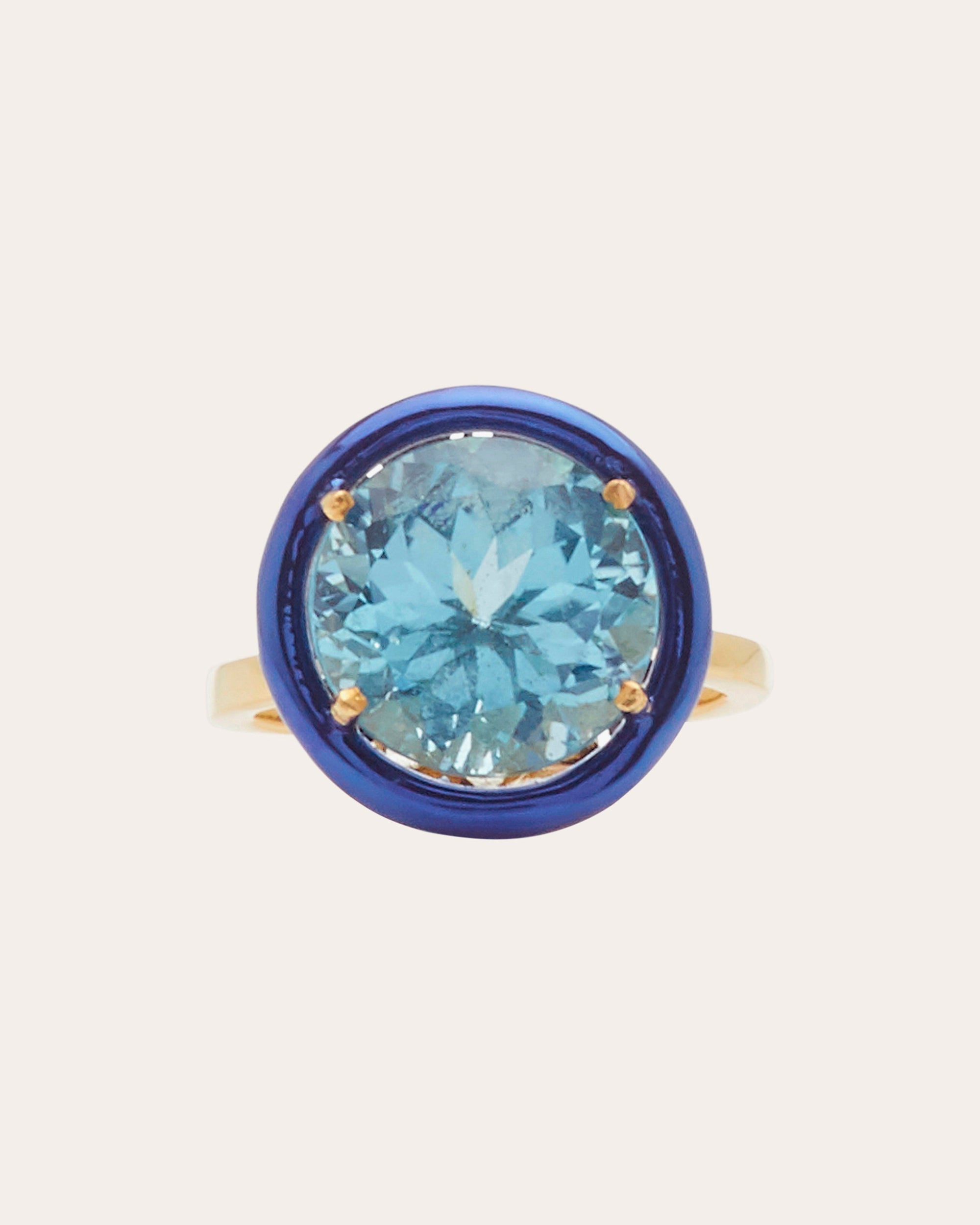 Blue Topaz & Diamond Colors Ring