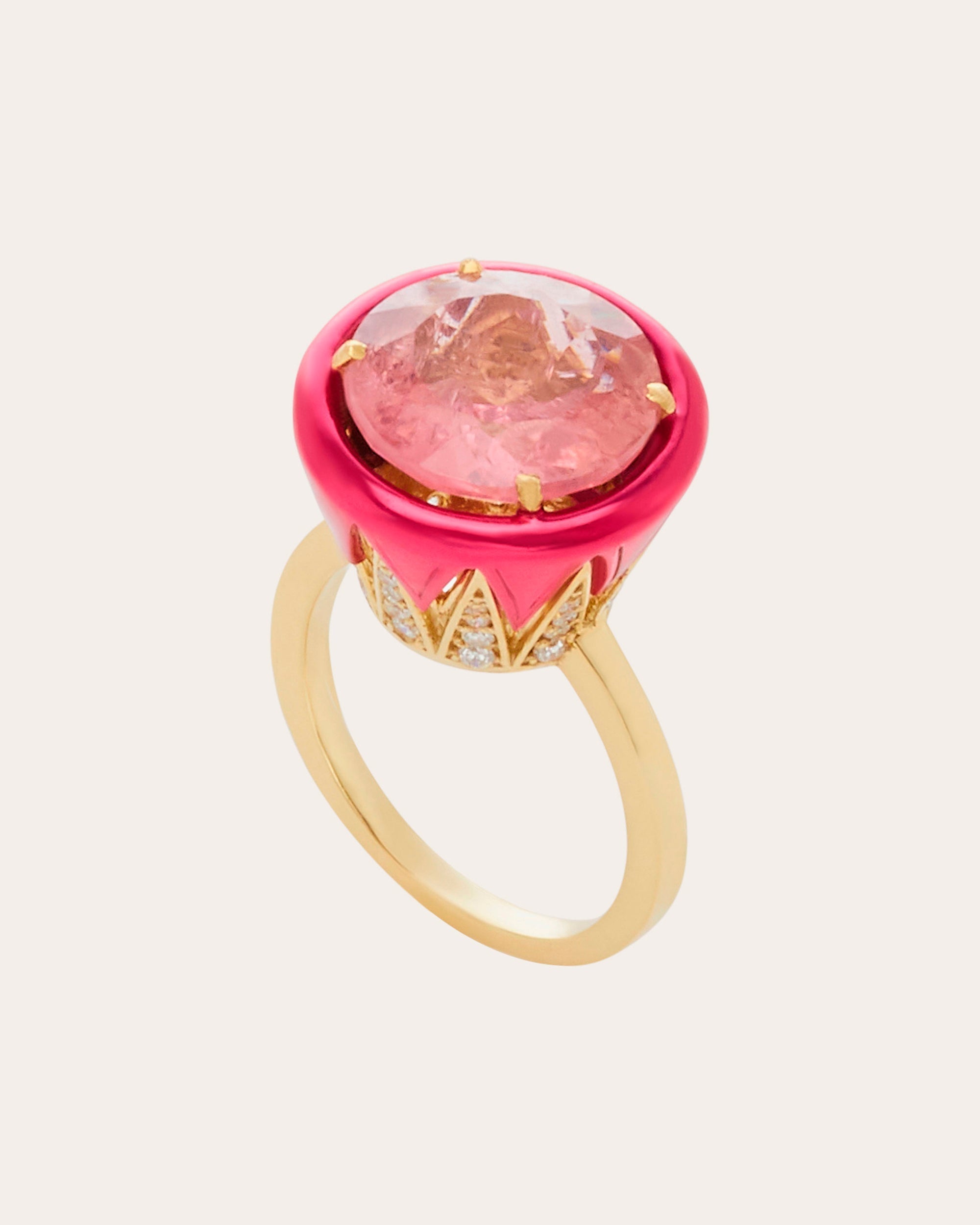 Pink Tourmaline & Diamond Colors Ring