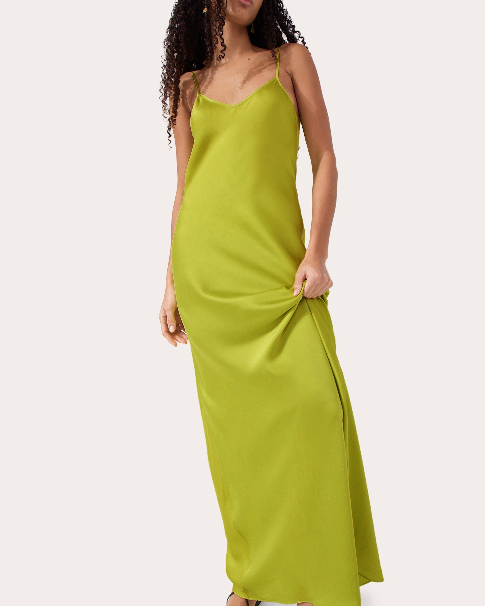 Kate V-Back Silk Slip Dress