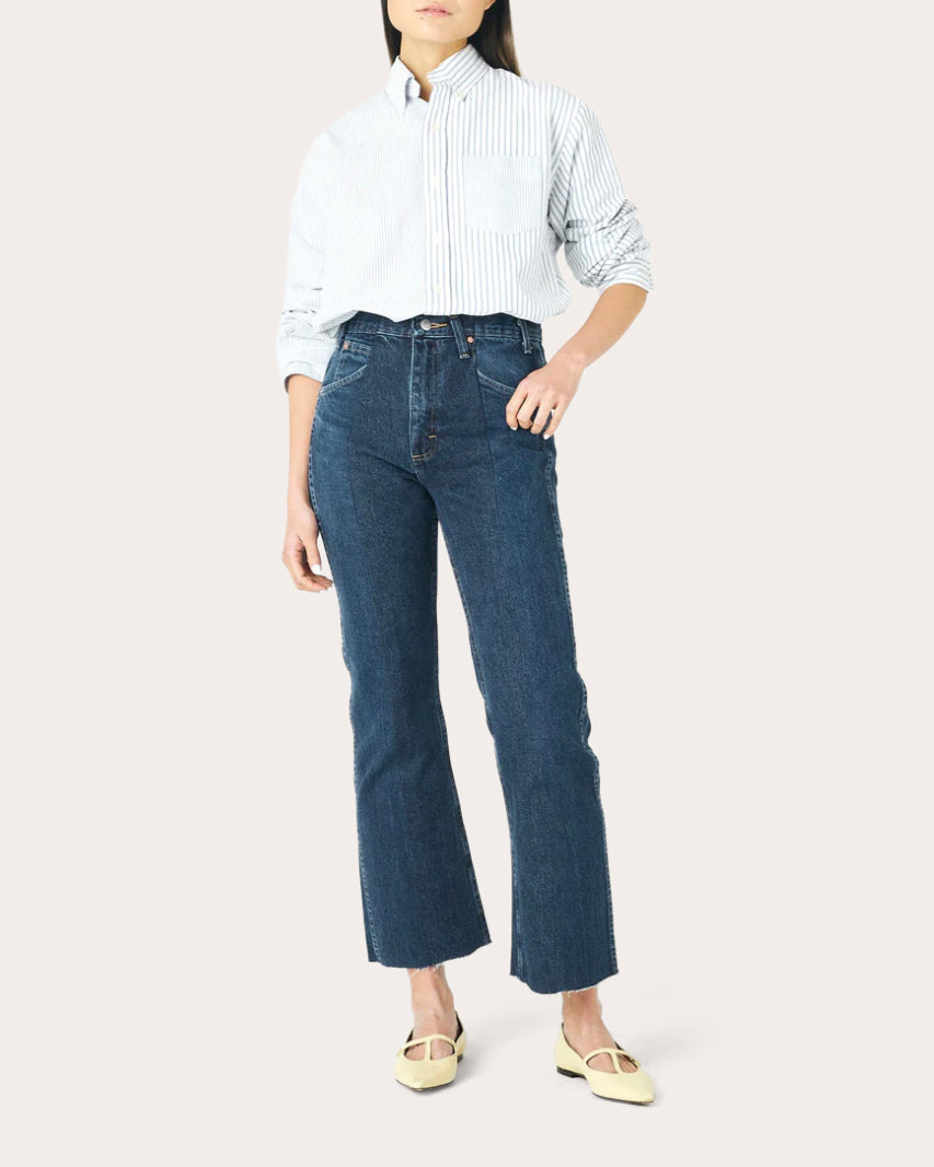 Flare High-Rise Cropped Jeans