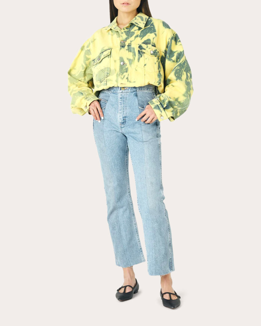 Flare High-Rise Cropped Jeans