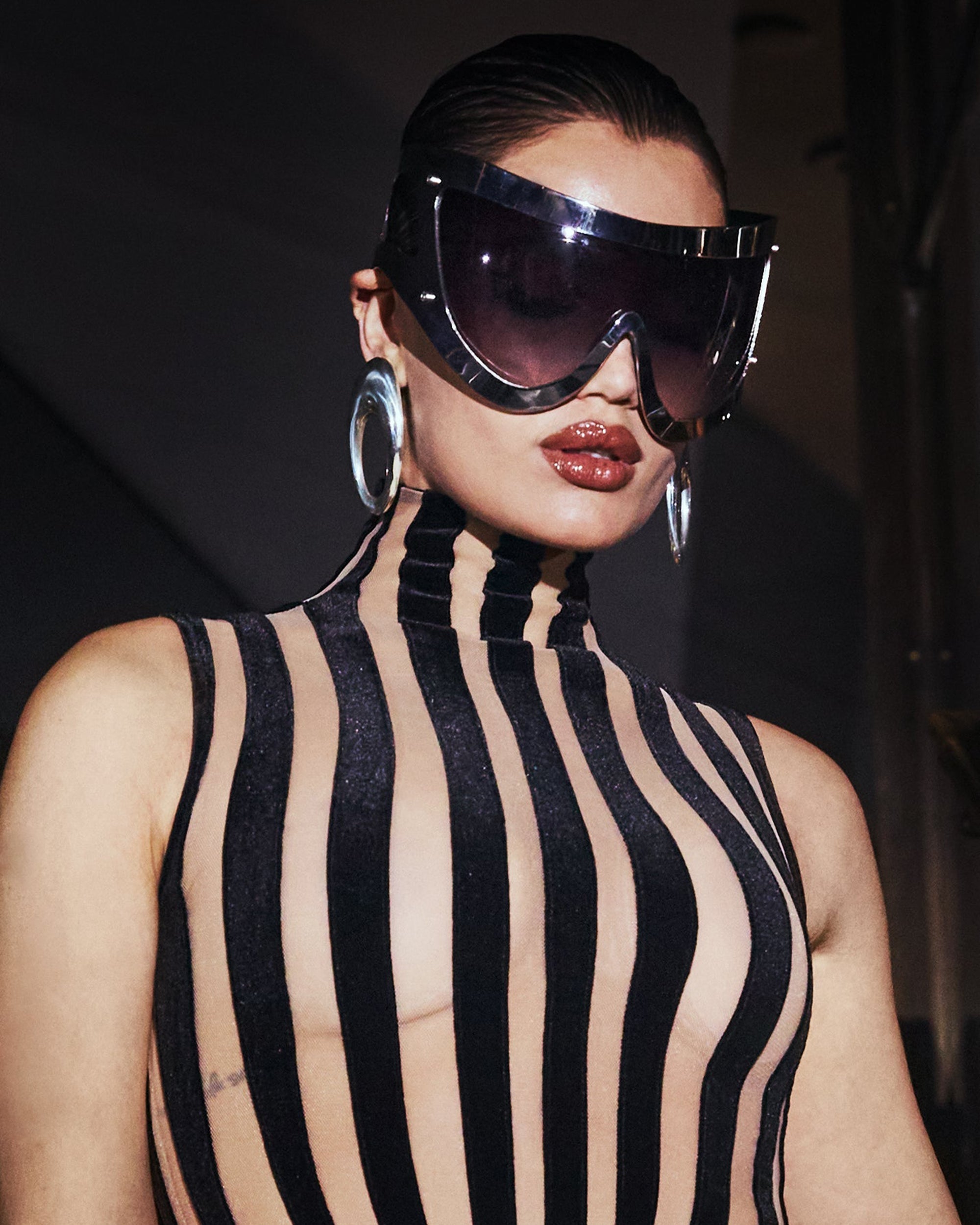 LQS Oversized Gradient Shield Sunglasses