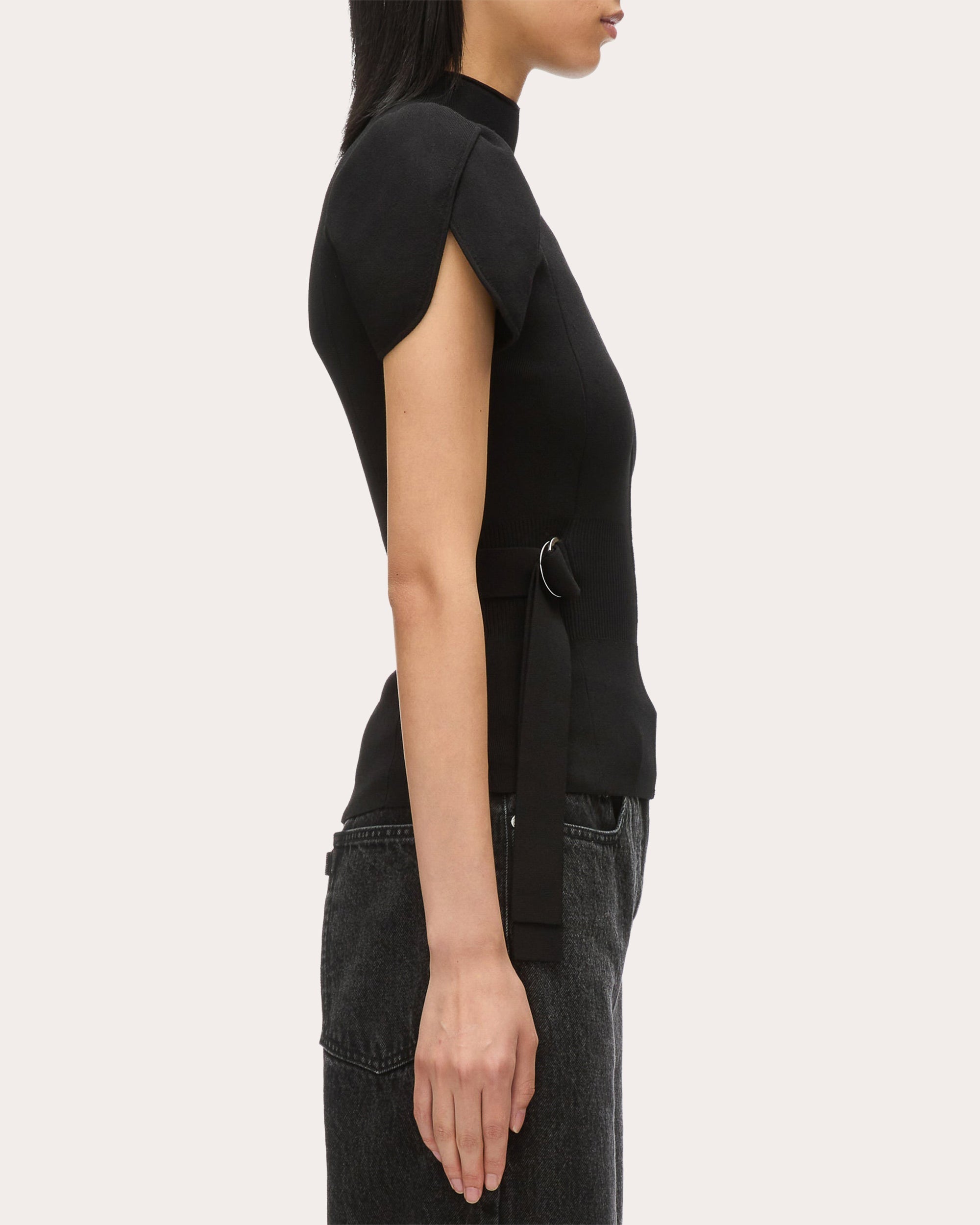 Rib Knit Mock Neck Top