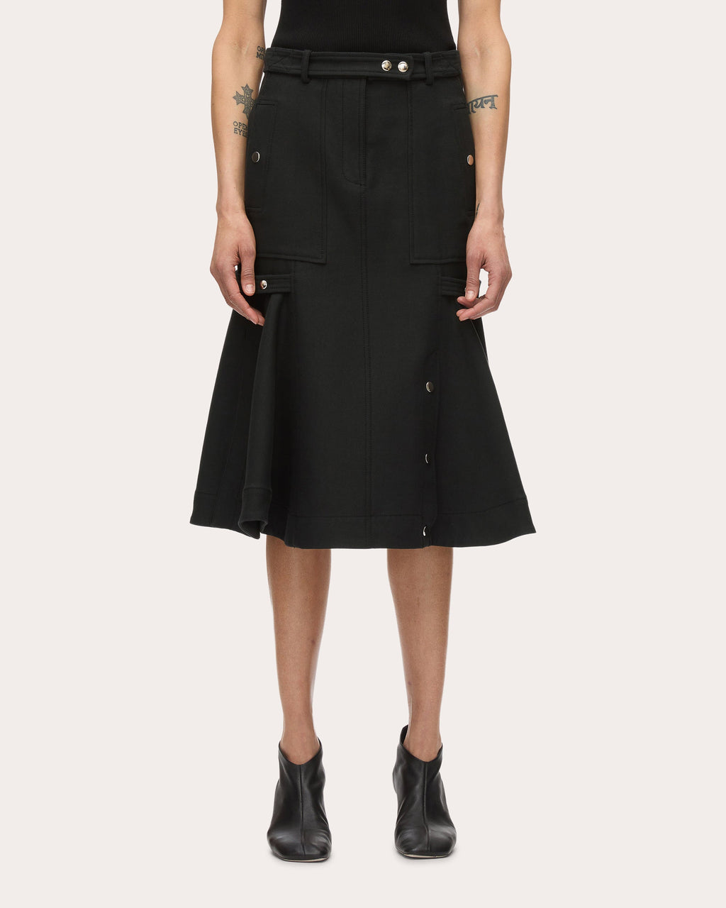 Embellished Cotton Twill Skirt