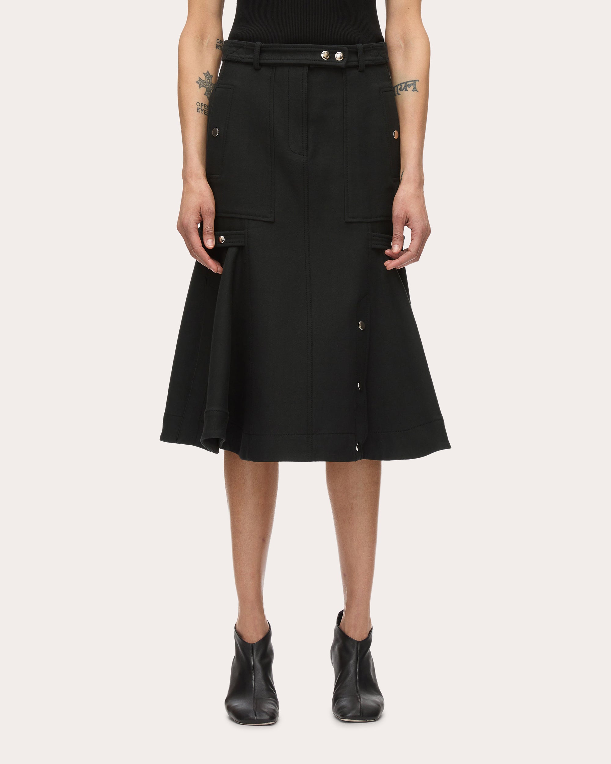 Embellished Cotton Twill Skirt