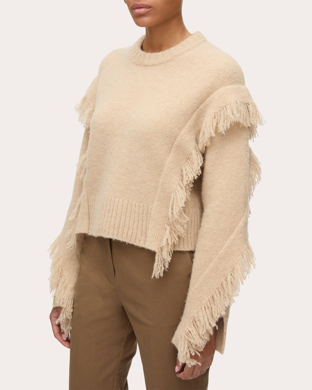 Fringed Alpaca Wool Sweater