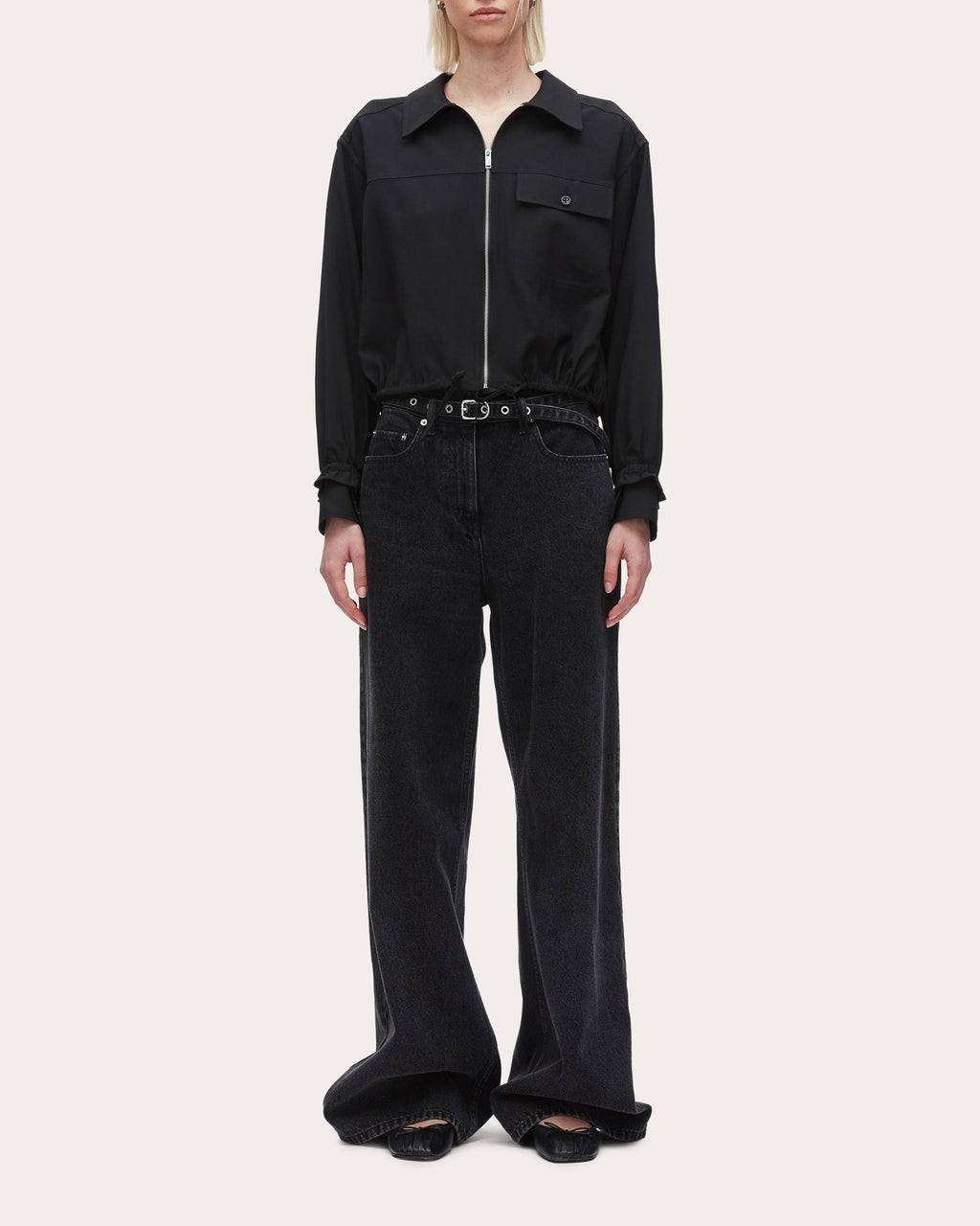 Cropped Woven Wool-Blend Shirt Jacket