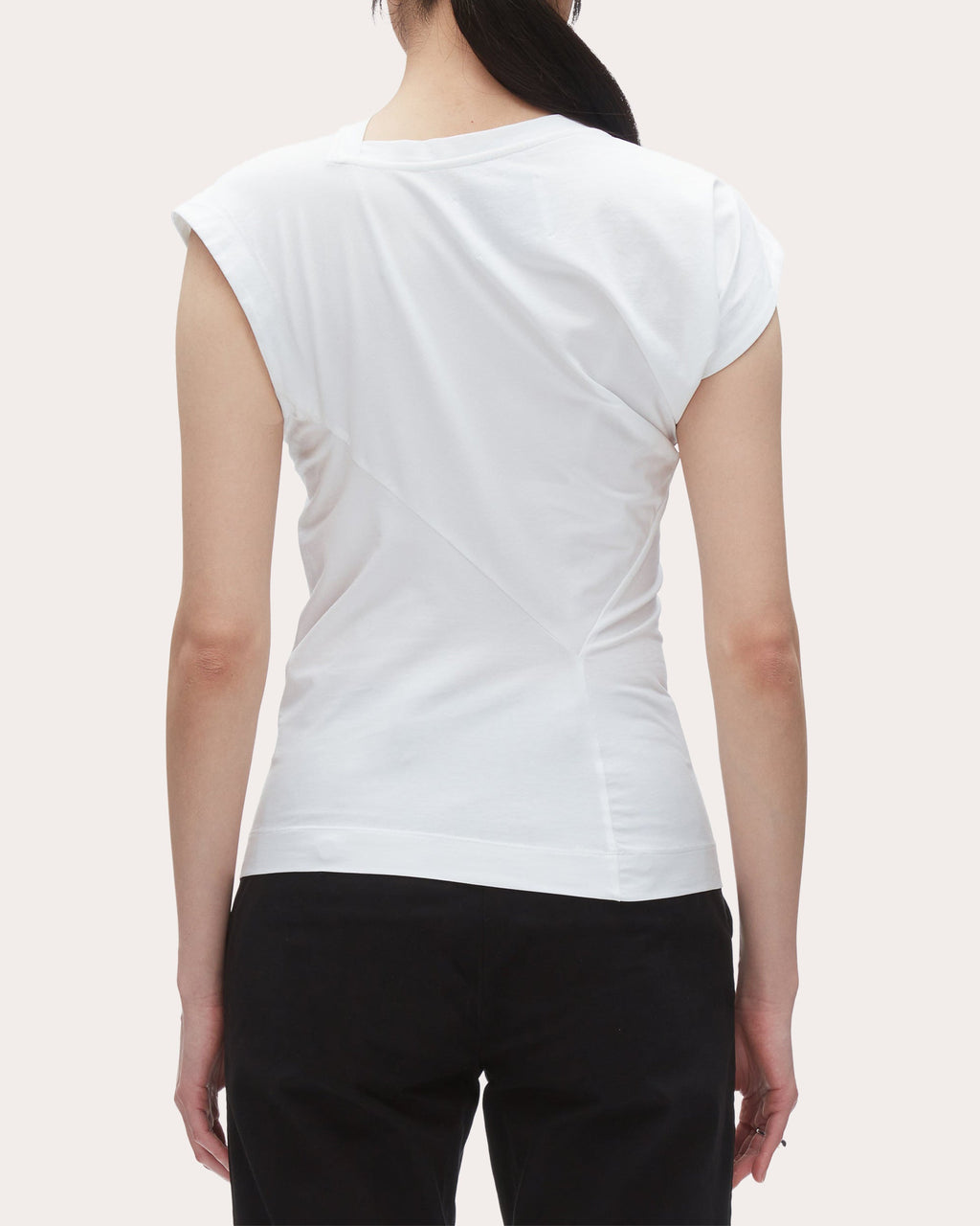 Asymmetric Draped Cotton-Jersey T-Shirt