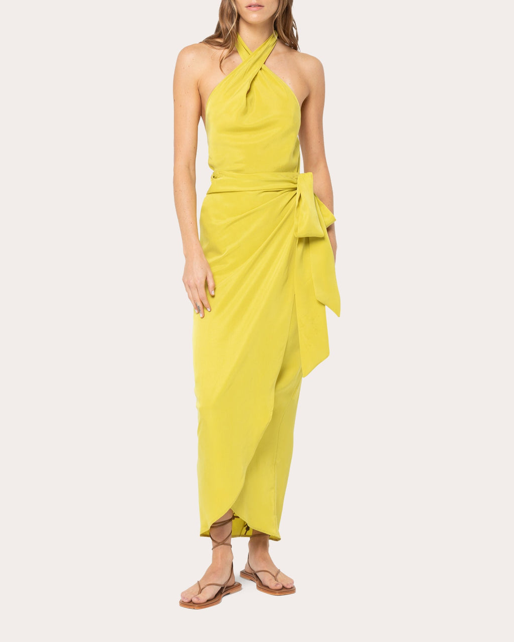 Serengeti Washed Satin Wrap Skirt