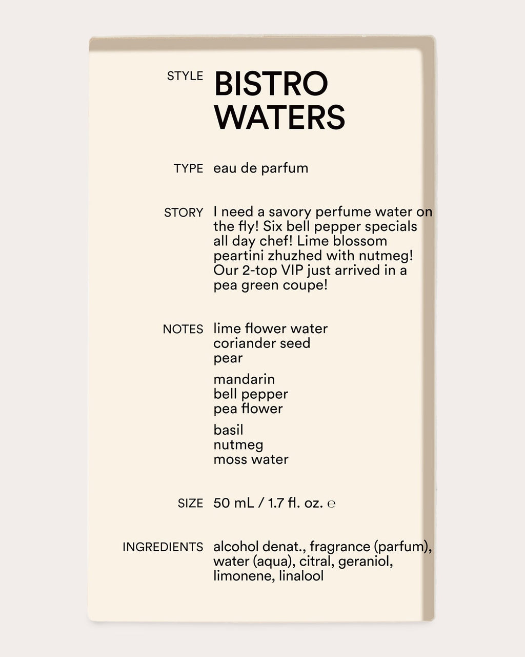 Bistro Waters Eau de Parfum 50ml