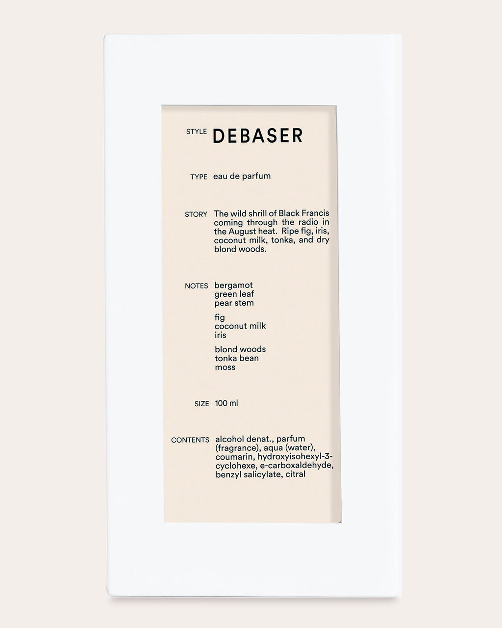 Debaser Eau de Parfum 100ml
