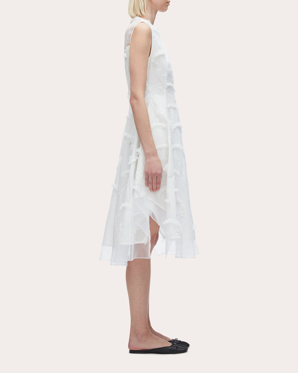 Floral Fil-Coupé Cotton Organza Midi Dress
