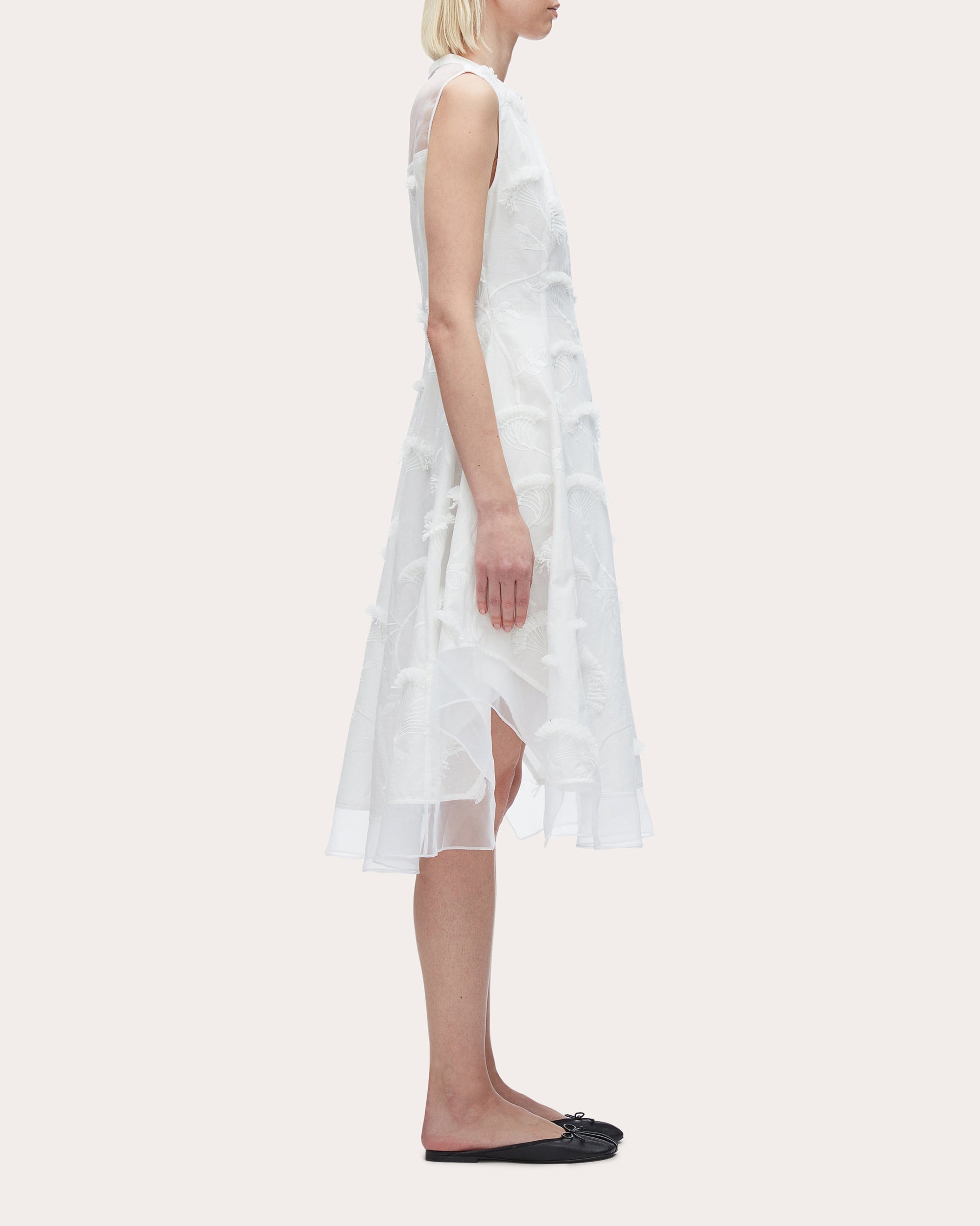 Floral Fil-Coupé Cotton Organza Midi Dress