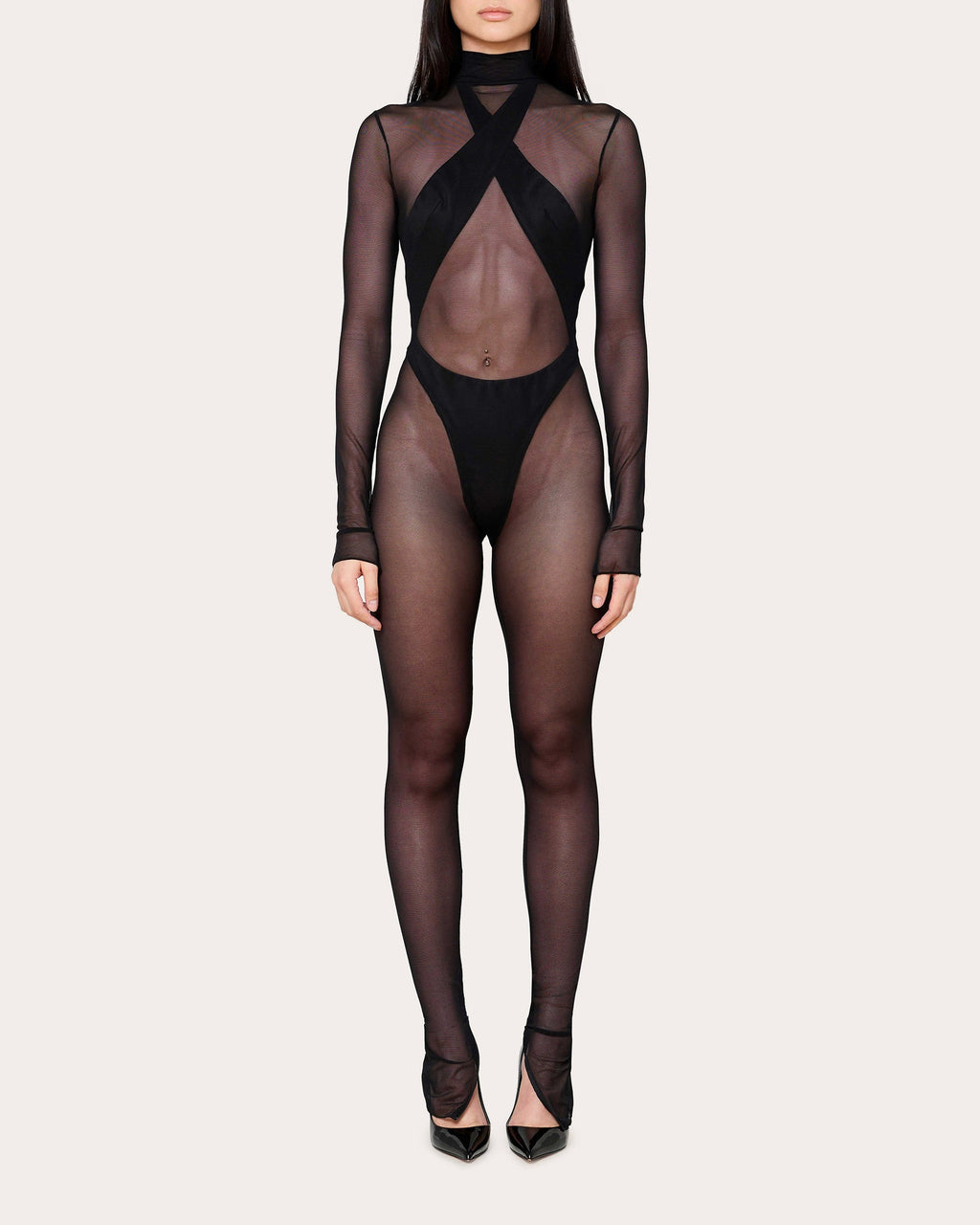 Cutout Halter Jersey Bodysuit