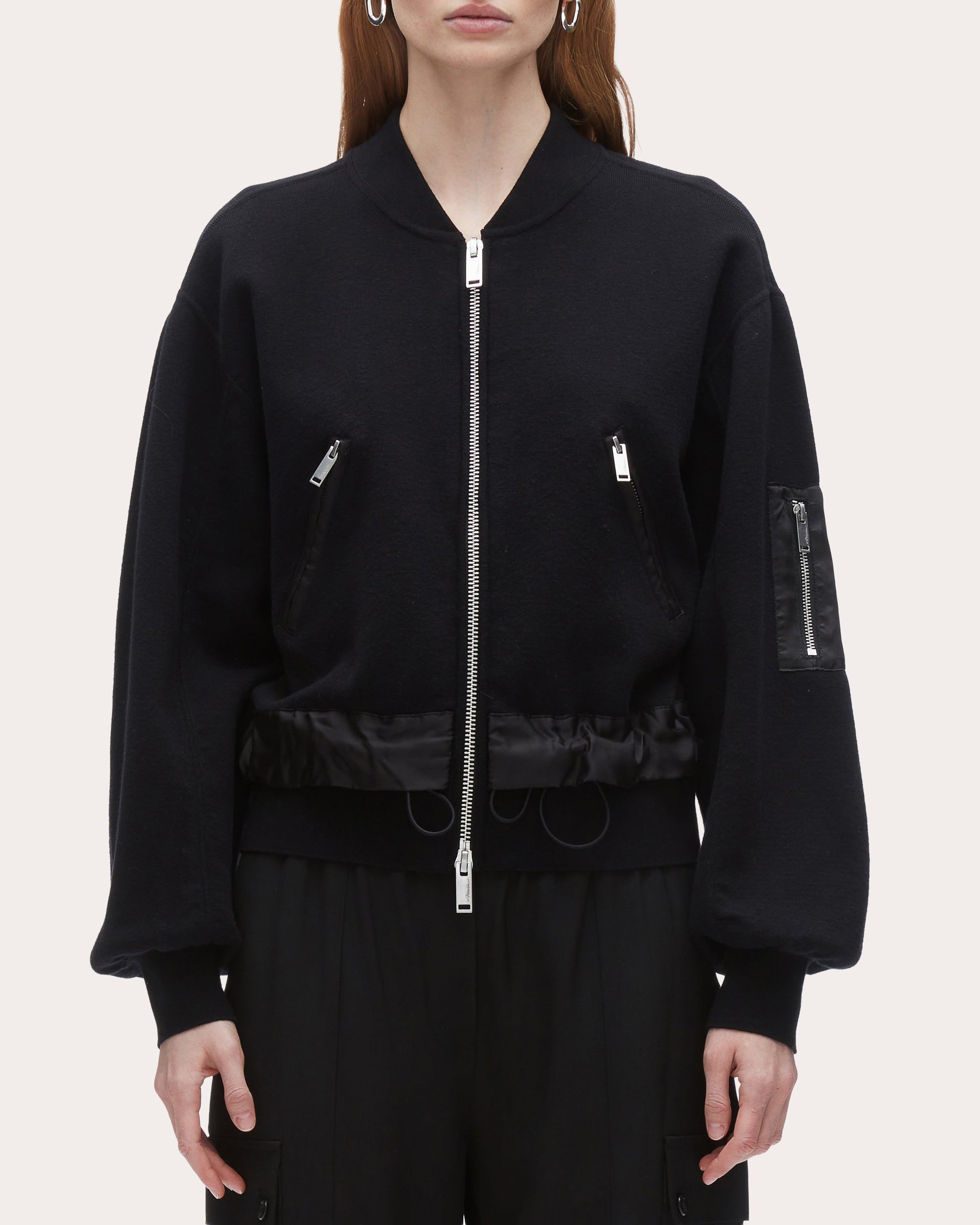 Layered Cotton-Wool Blend Bomber Jacket