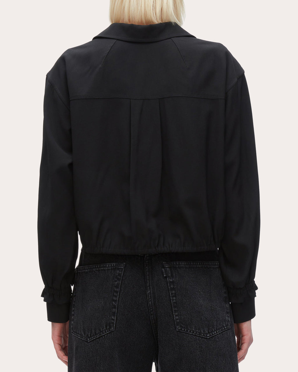 Cropped Woven Wool-Blend Shirt Jacket