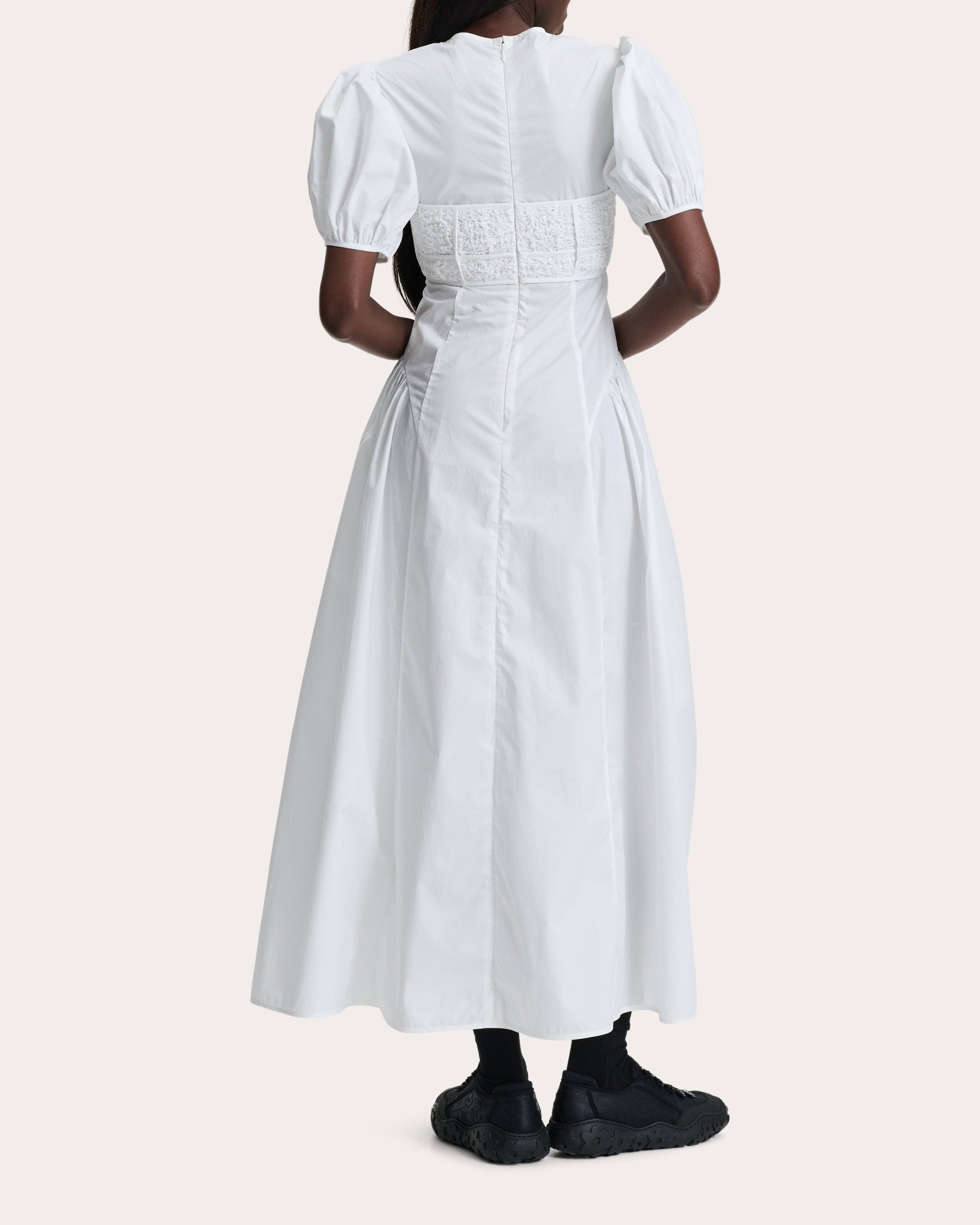Clementine Smocked Gathered Cotton Midi Dress