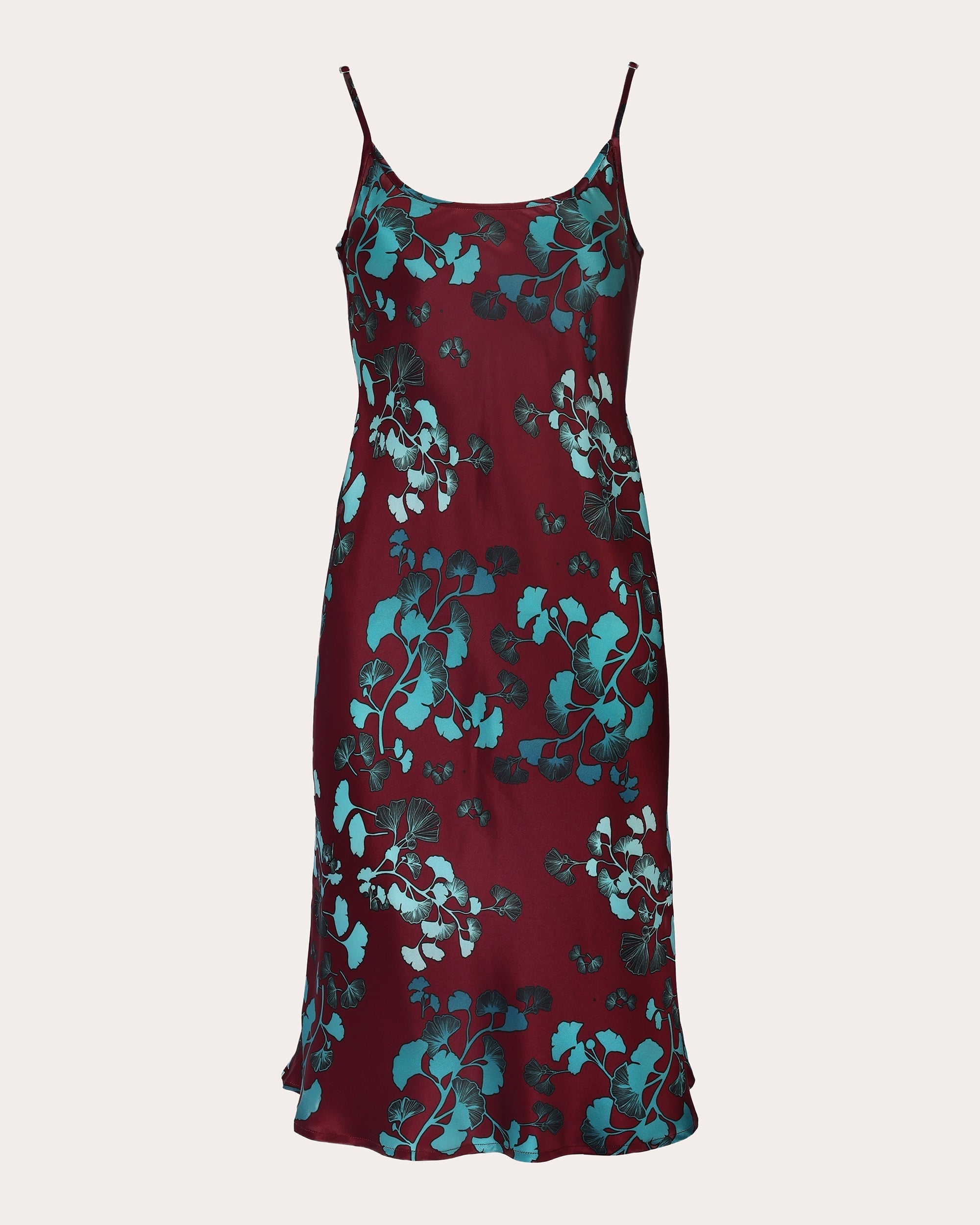Edo Kazari Printed Silk Satin Slip Dress