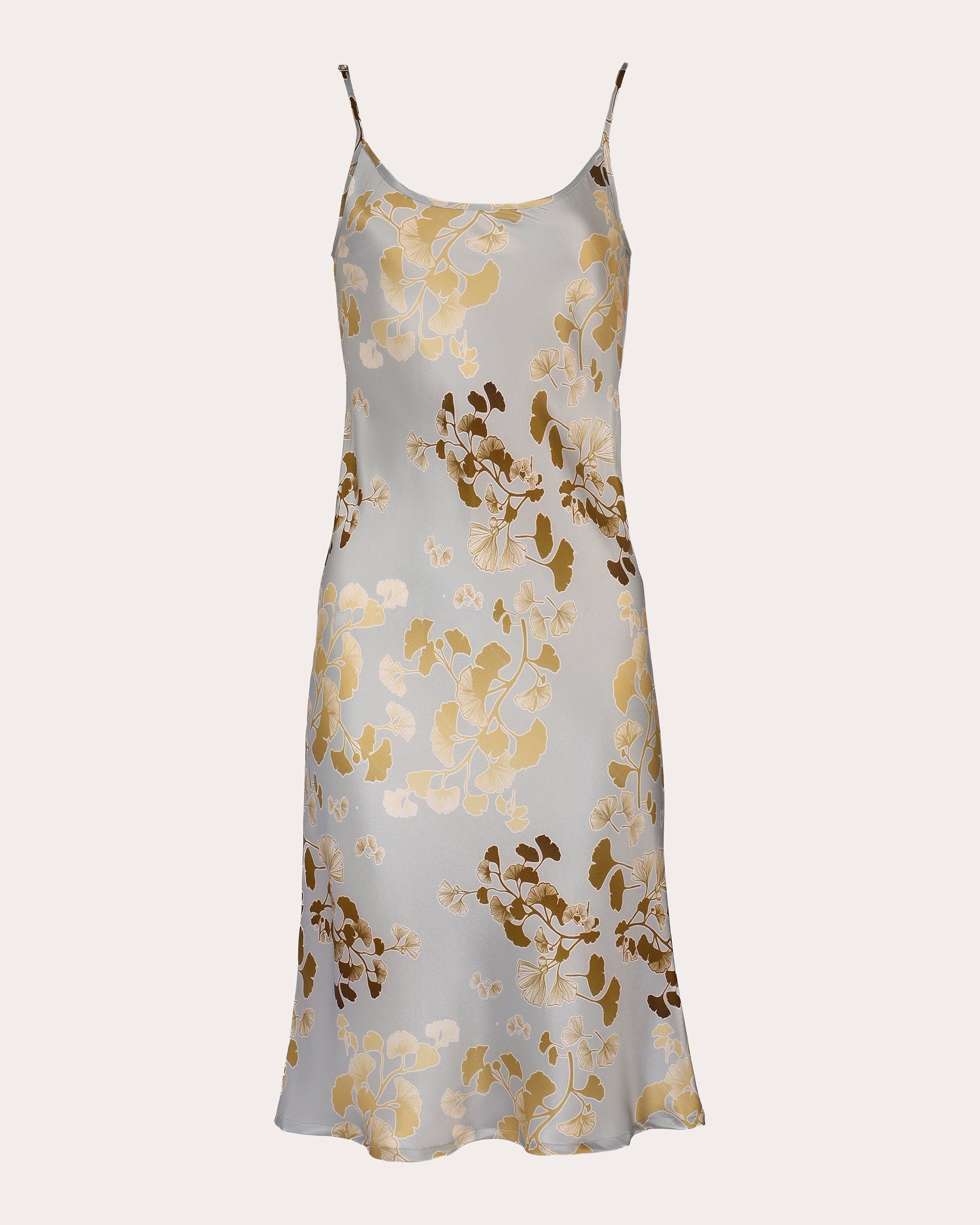 Edo Kazari Printed Silk Satin Slip Dress