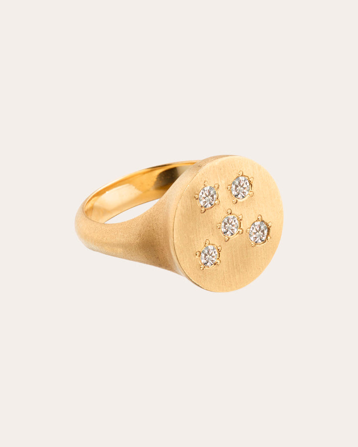 Circle of 5ths 18K Gold Diamond Ring