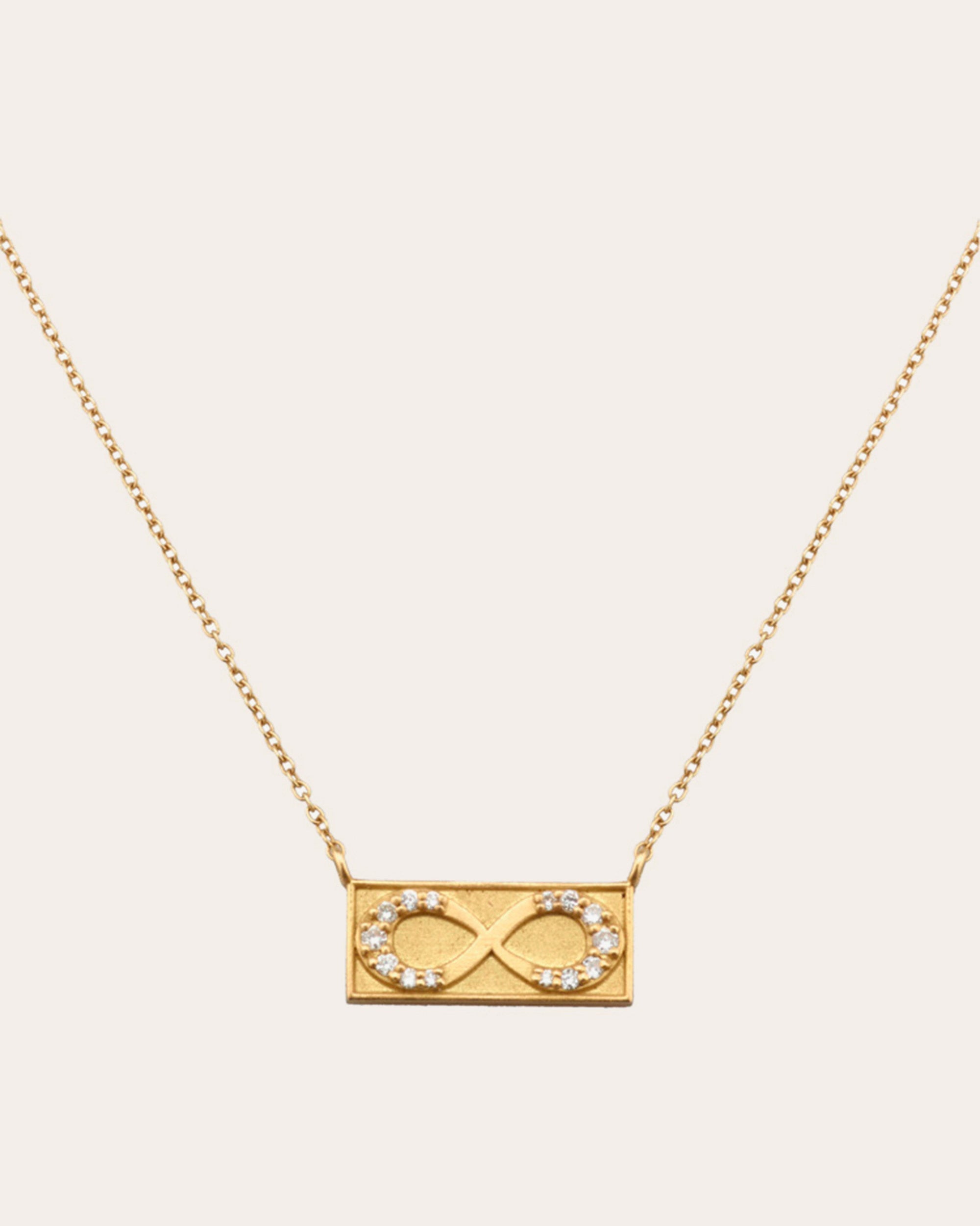 Infinity 18K Gold Diamond Pendant Necklace