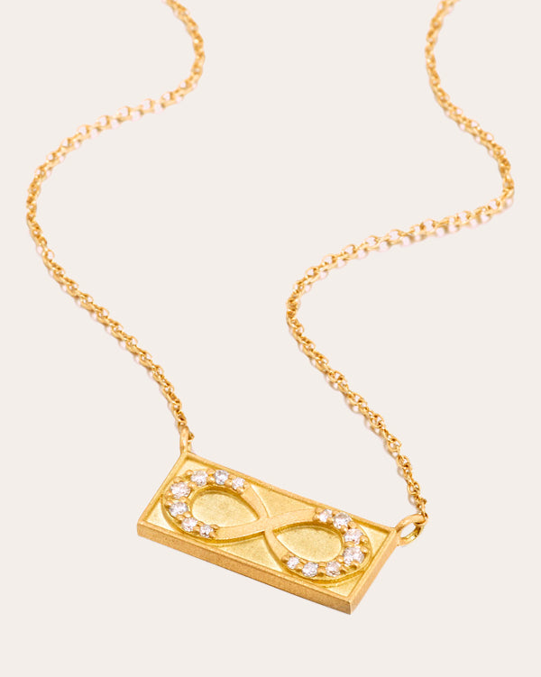 Infinity 18K Gold Diamond Pendant Necklace