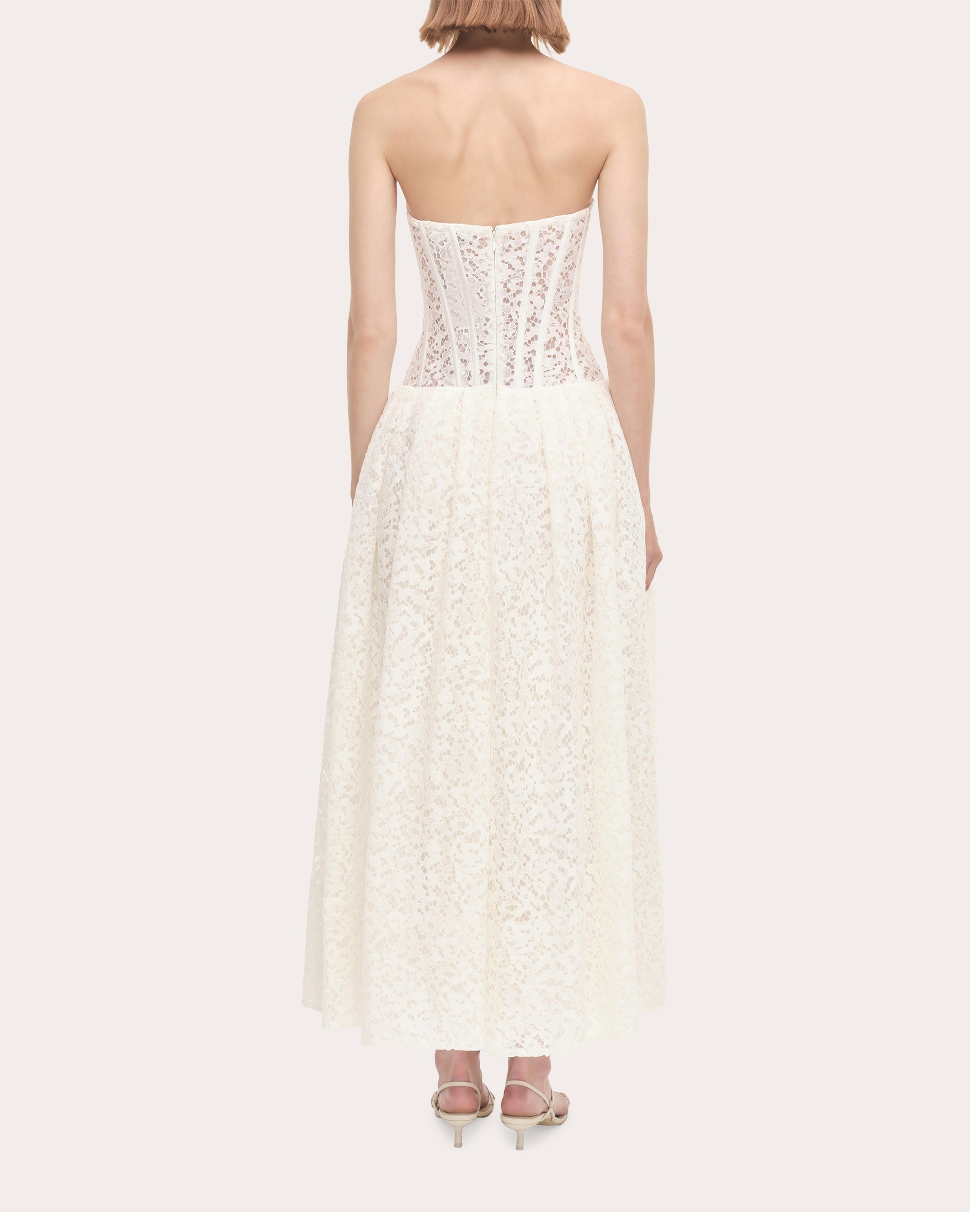 Evangeline Satin Lace Combo Bustier Dress