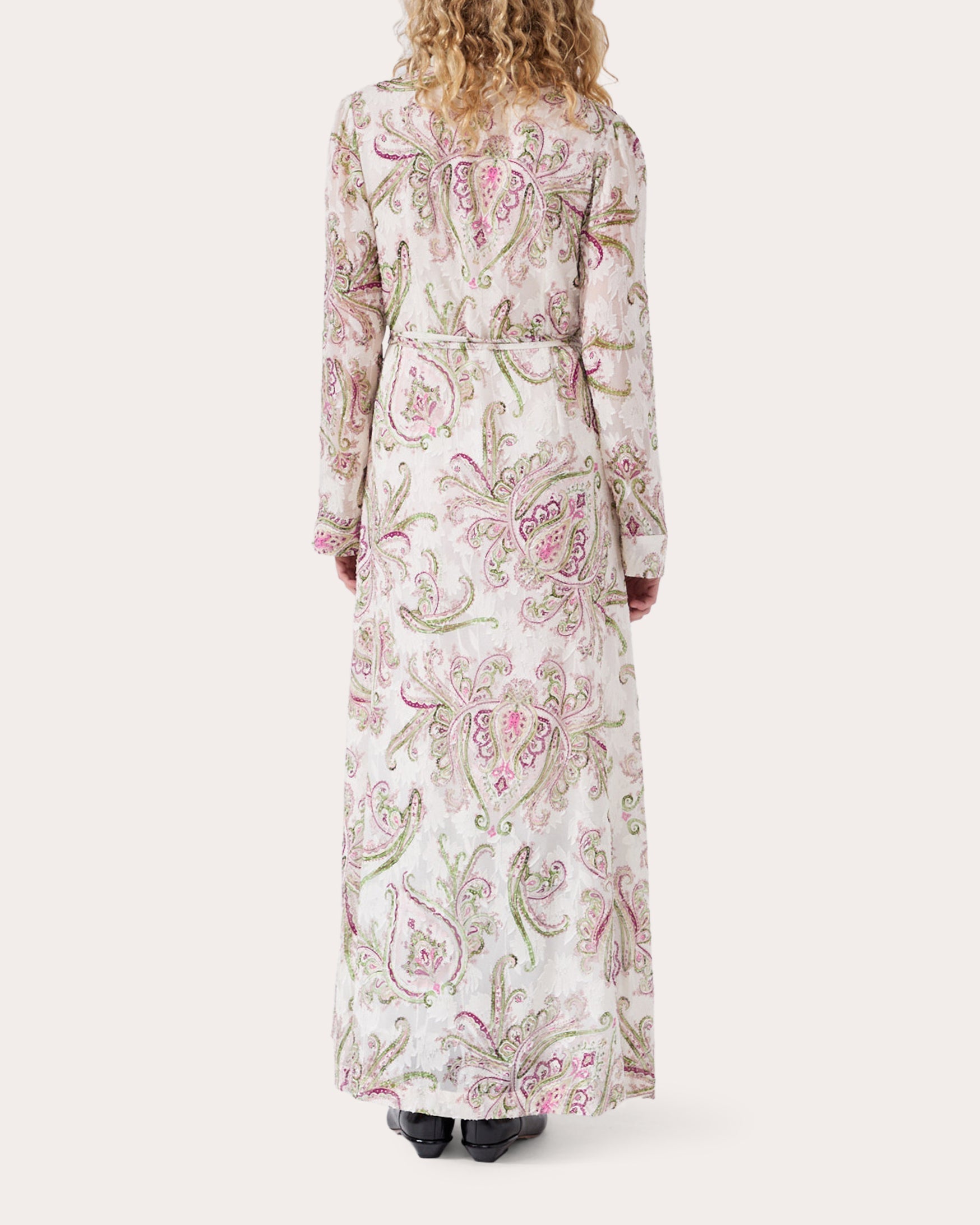 Jimi Silk-Blend Jacquard Cream Shirt Dress