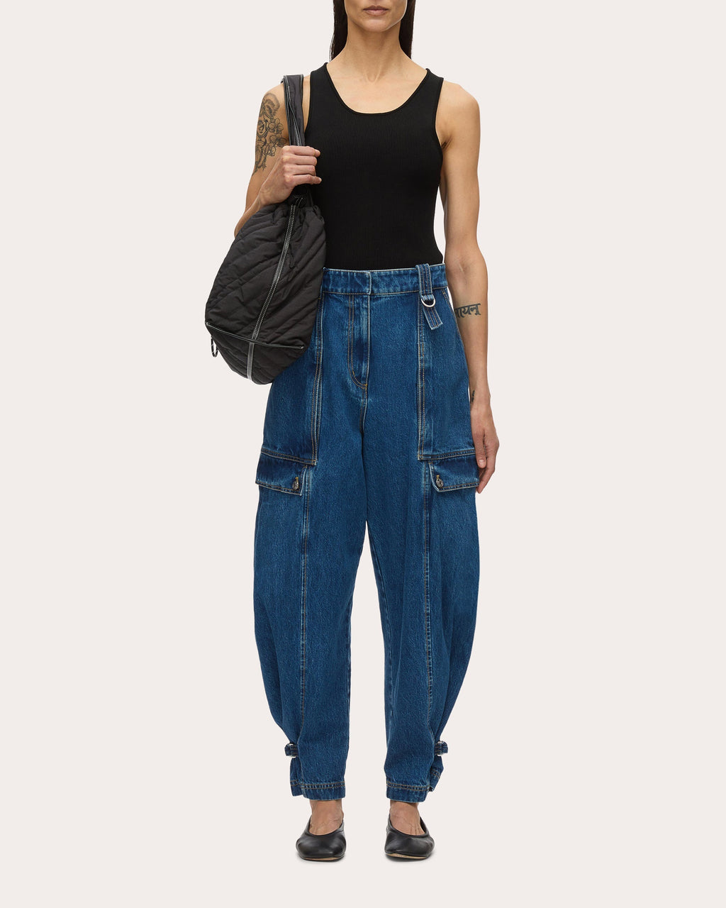Tapered Cargo Jeans