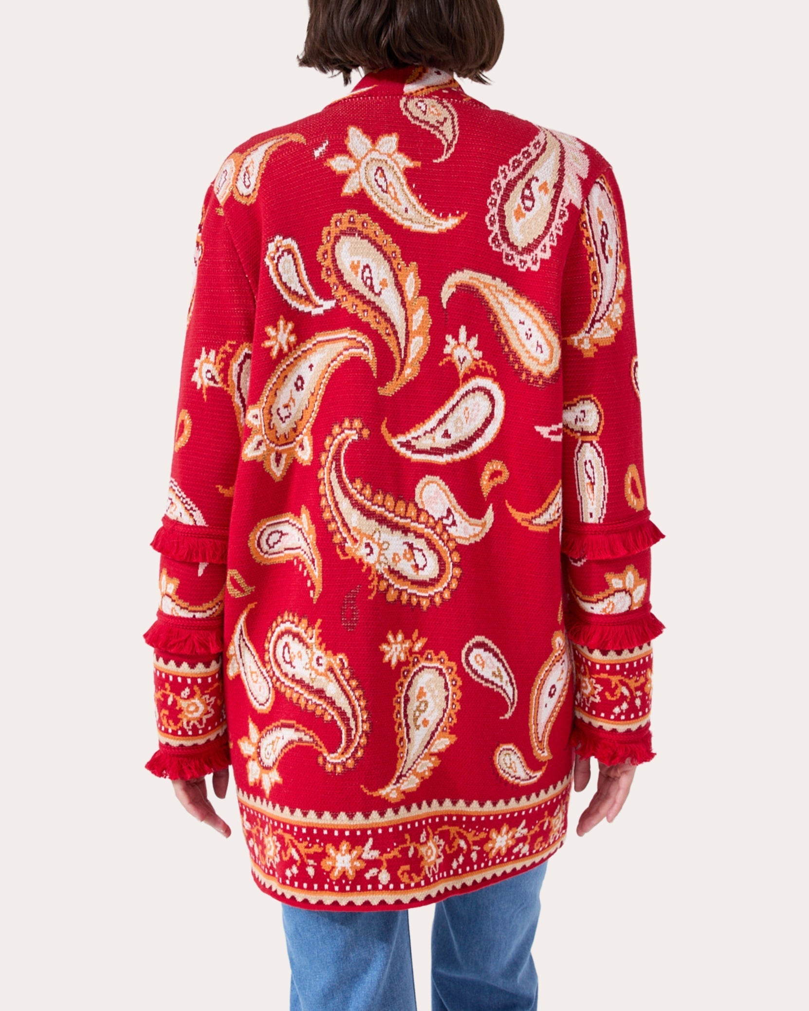 Jimi Belted Paisley Cotton-Jacquard Cardigan