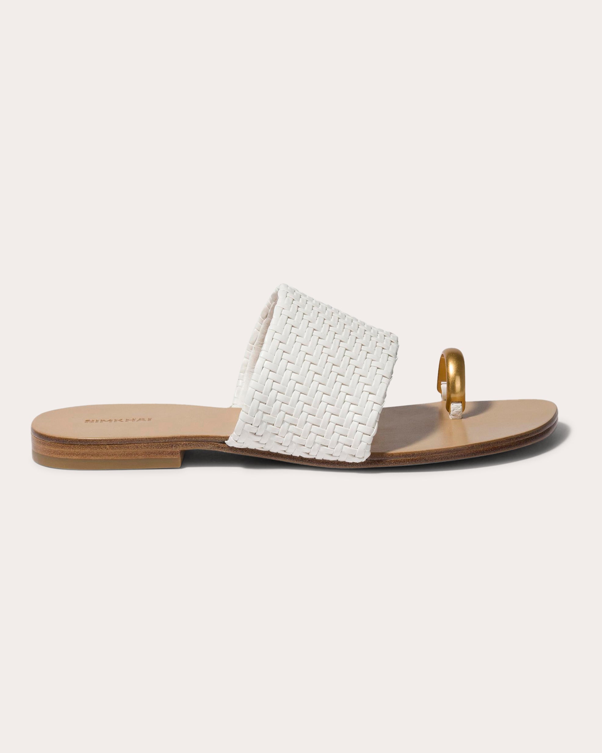 Ariana Woven Faux-Leather Sandal