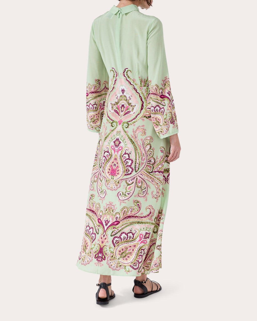 Jimi Paisley-Print Silk Midi Dress