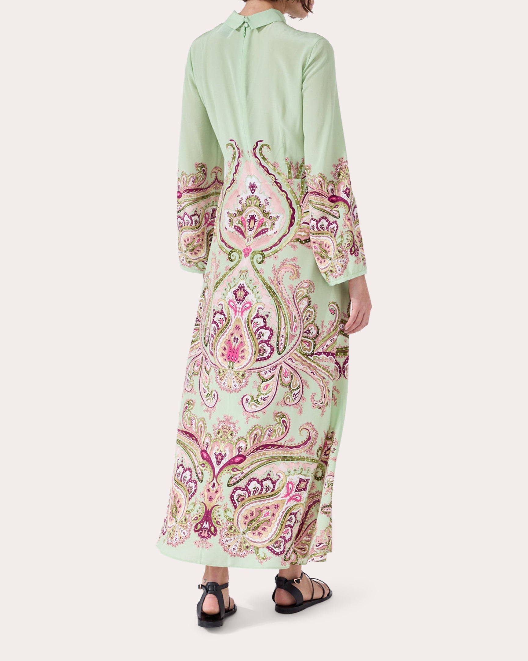Jimi Paisley-Print Silk Midi Dress