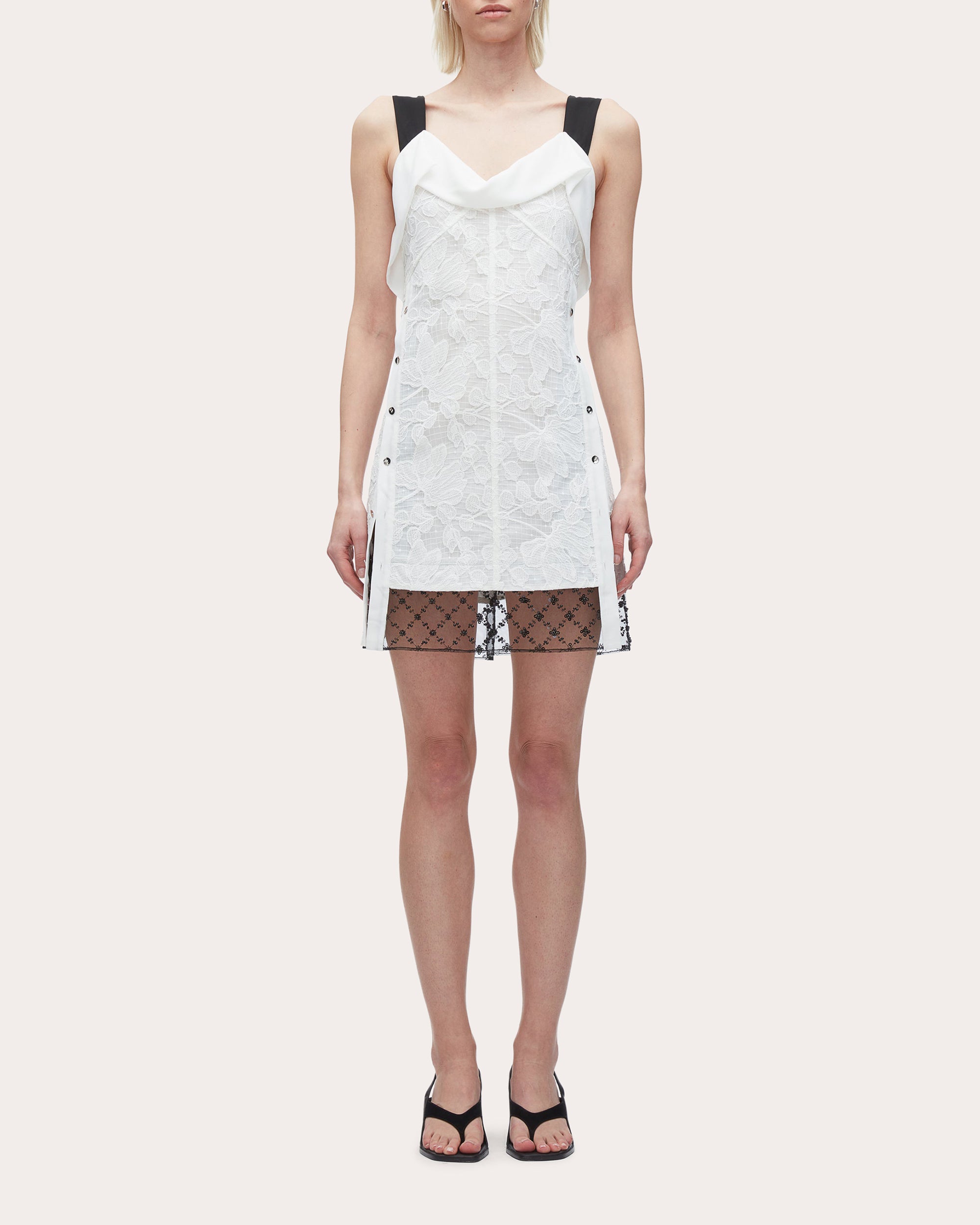 Embellished Floral Lace Mini Dress