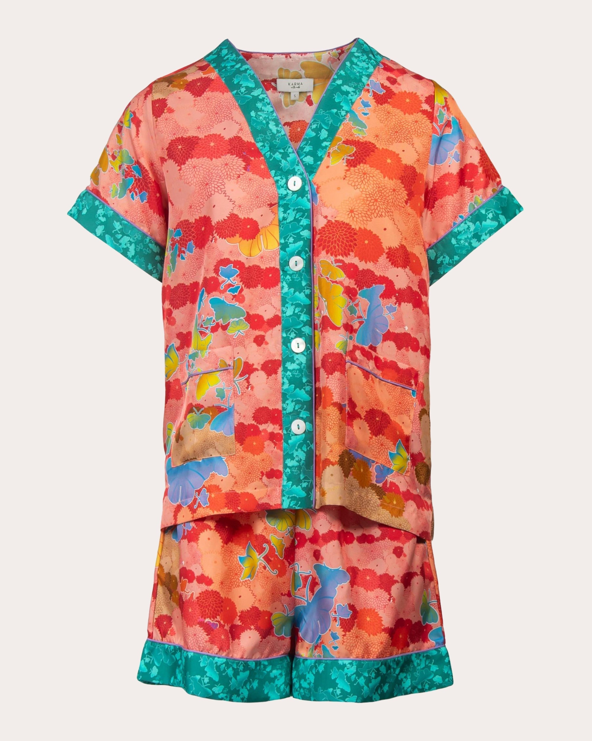 Sumi Niwa Silk Short-Sleeve Pajama Set