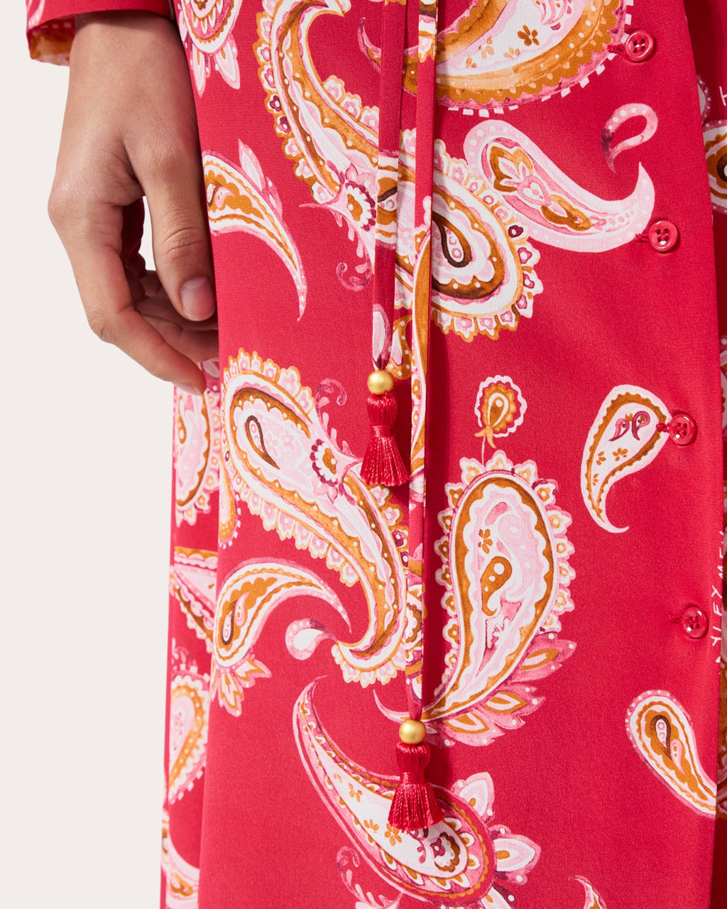 Jimi Paisley-Print Silk Midi Shirt Dress