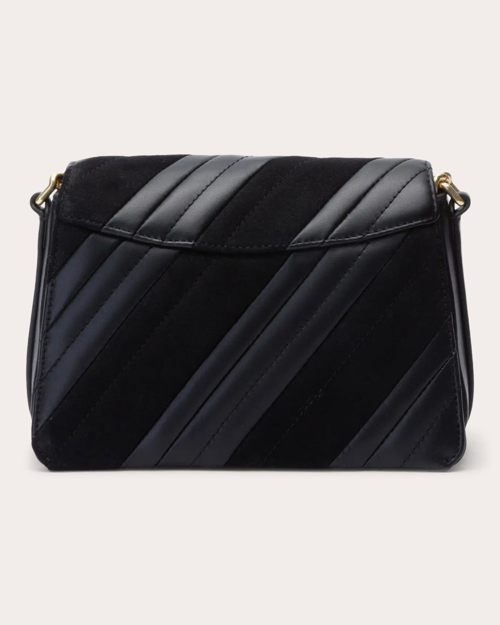 ID Paneled Quilted Leather & Suede Shoulder Bag
